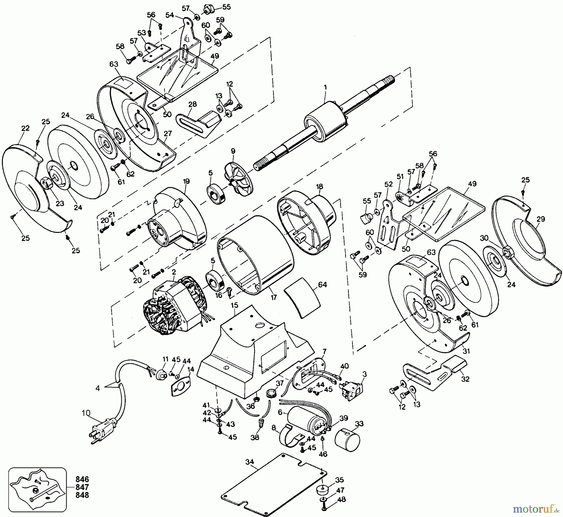 BLACK+DECKER PROFESSIONELL SCHLEIFMASCHINEN, POLIERMASCHINEN UND EINFÄDLER 8-3/4HP BNCH GRNDR(P7518) 6820 Seite 1