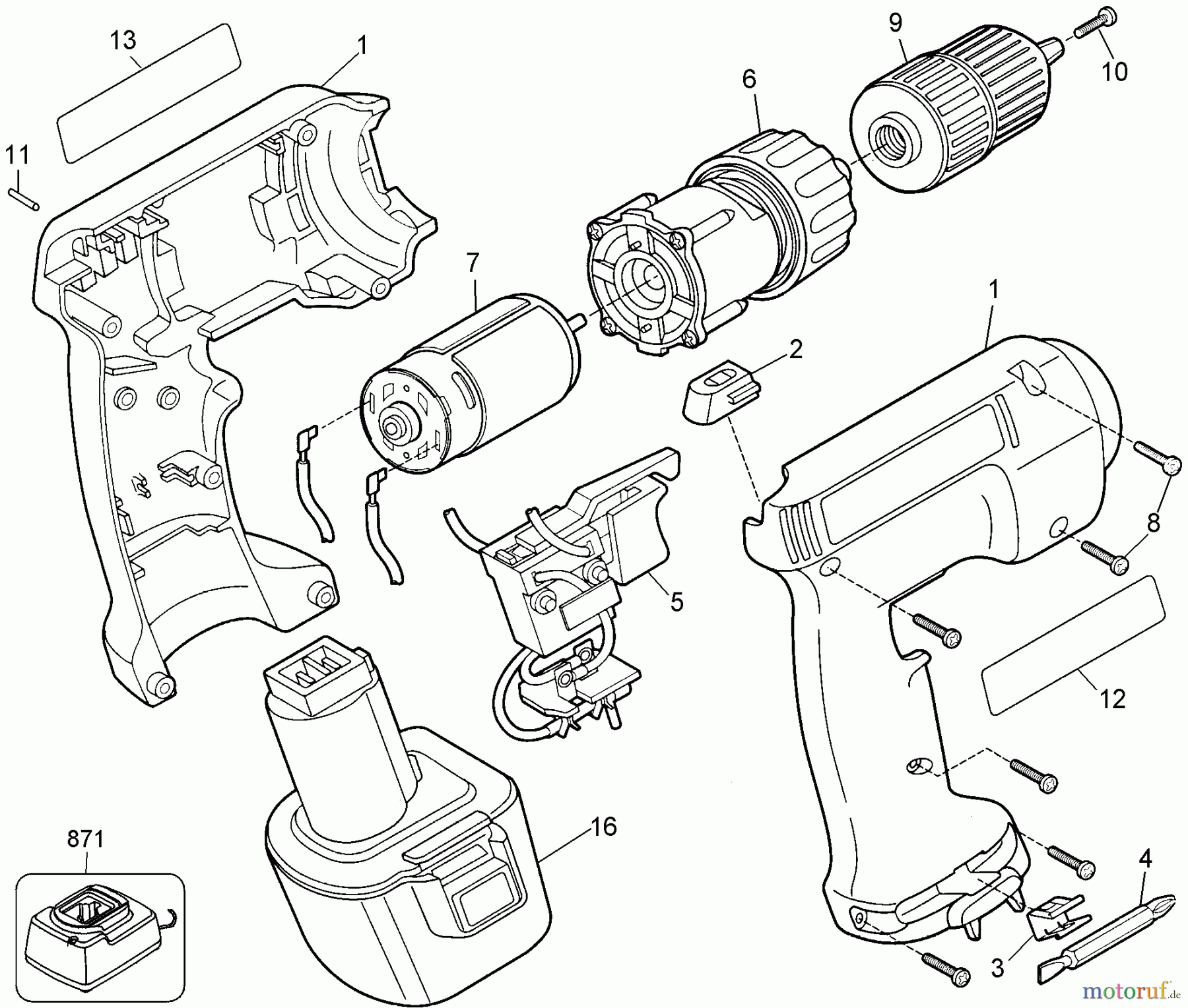 BLACK+DECKER INNENAUSSTATTUNG BOHRER 9.6V CORDLESS DRILL BD2300 Seite 1