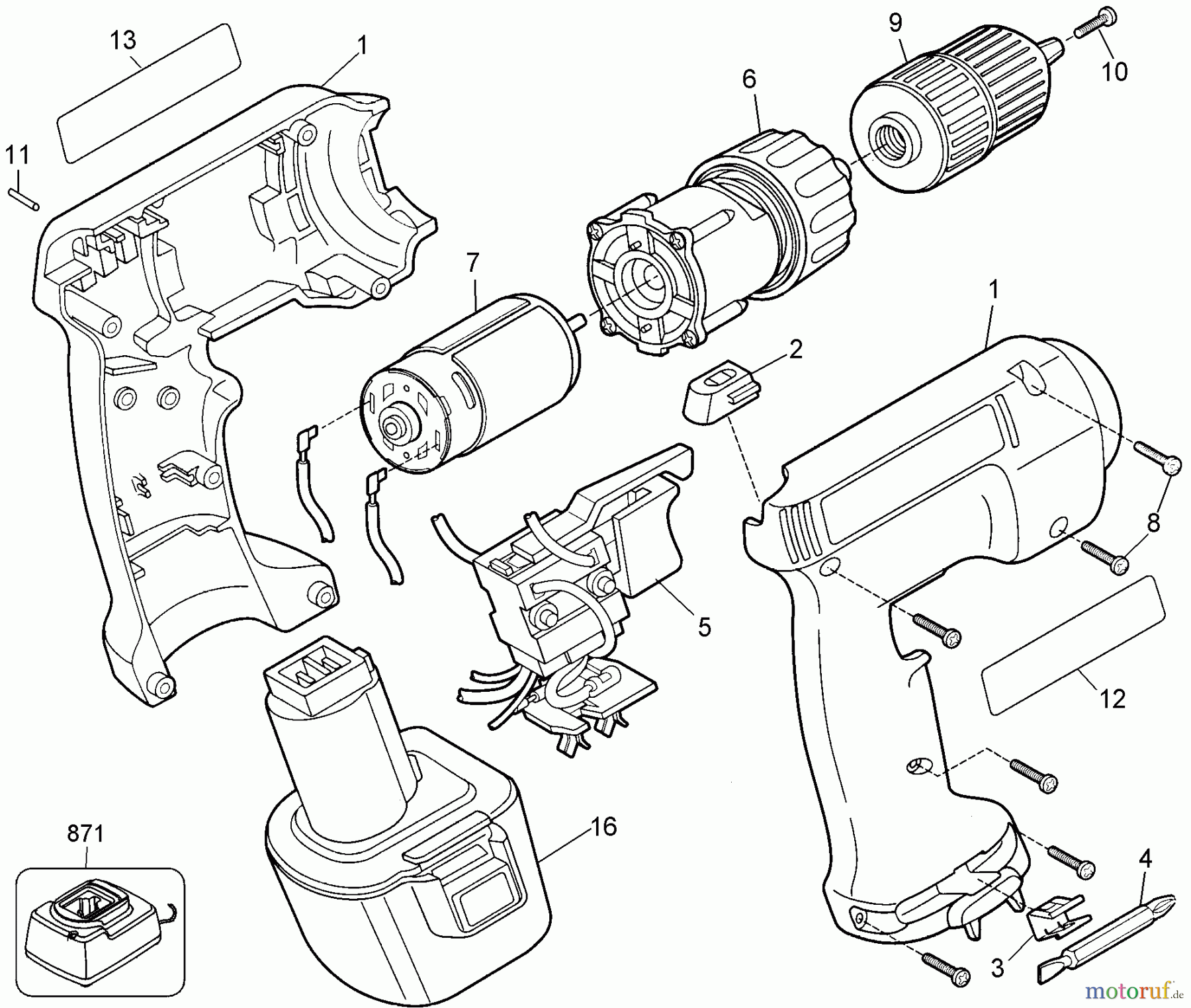 BLACK+DECKER INNENAUSSTATTUNG BOHRER 9.6V VSR CDLS DRIL BD2305 Seite 1