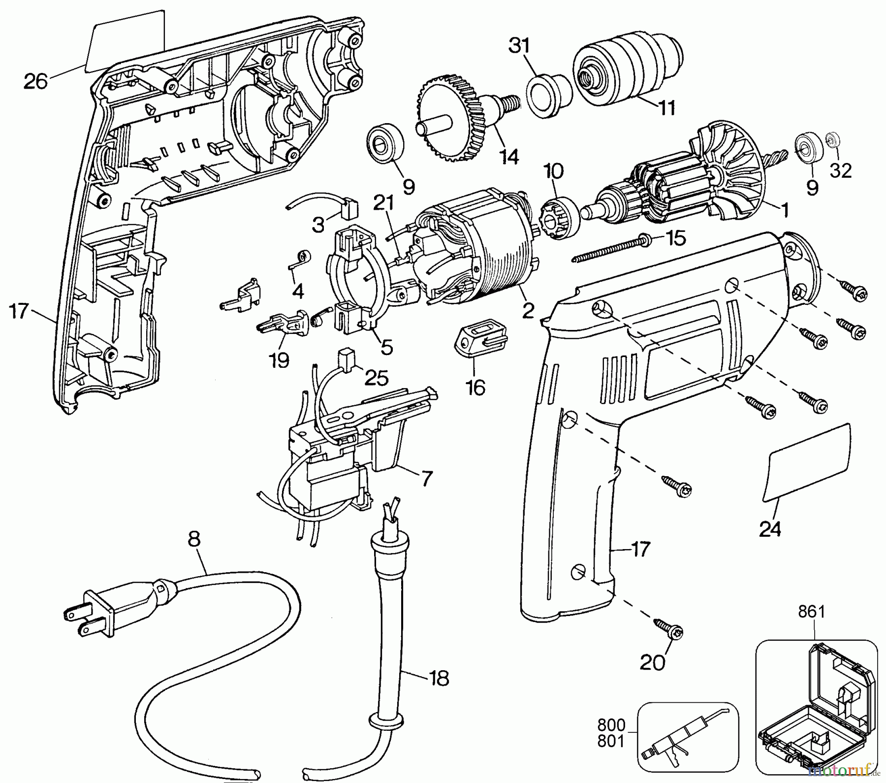 BLACK+DECKER INNENAUSSTATTUNG BOHRER 3/8 VSR DRILL Q200 Seite 1