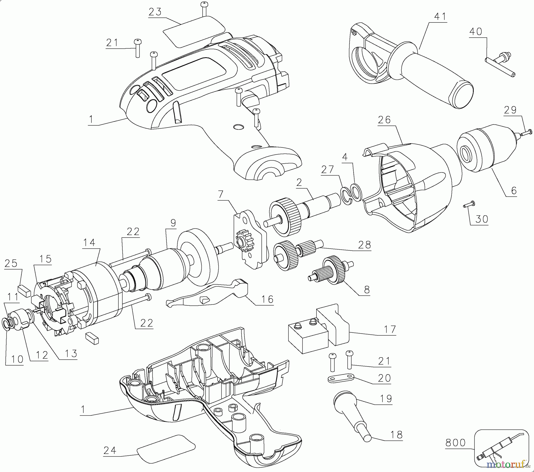 BLACK+DECKER INNENAUSSTATTUNG BOHRER 5.5 AMP DRILL DR500 Seite 1