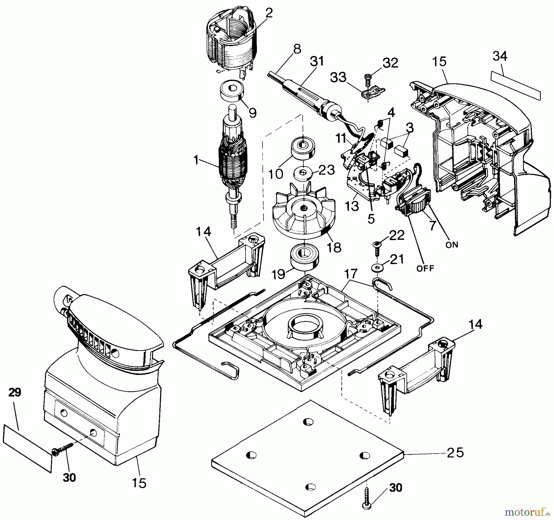  BLACK+DECKER INNENAUSSTATTUNG ABSCHLEIFGERÄT ZWEIHANDSCHLEIFER 7441 Seite 1