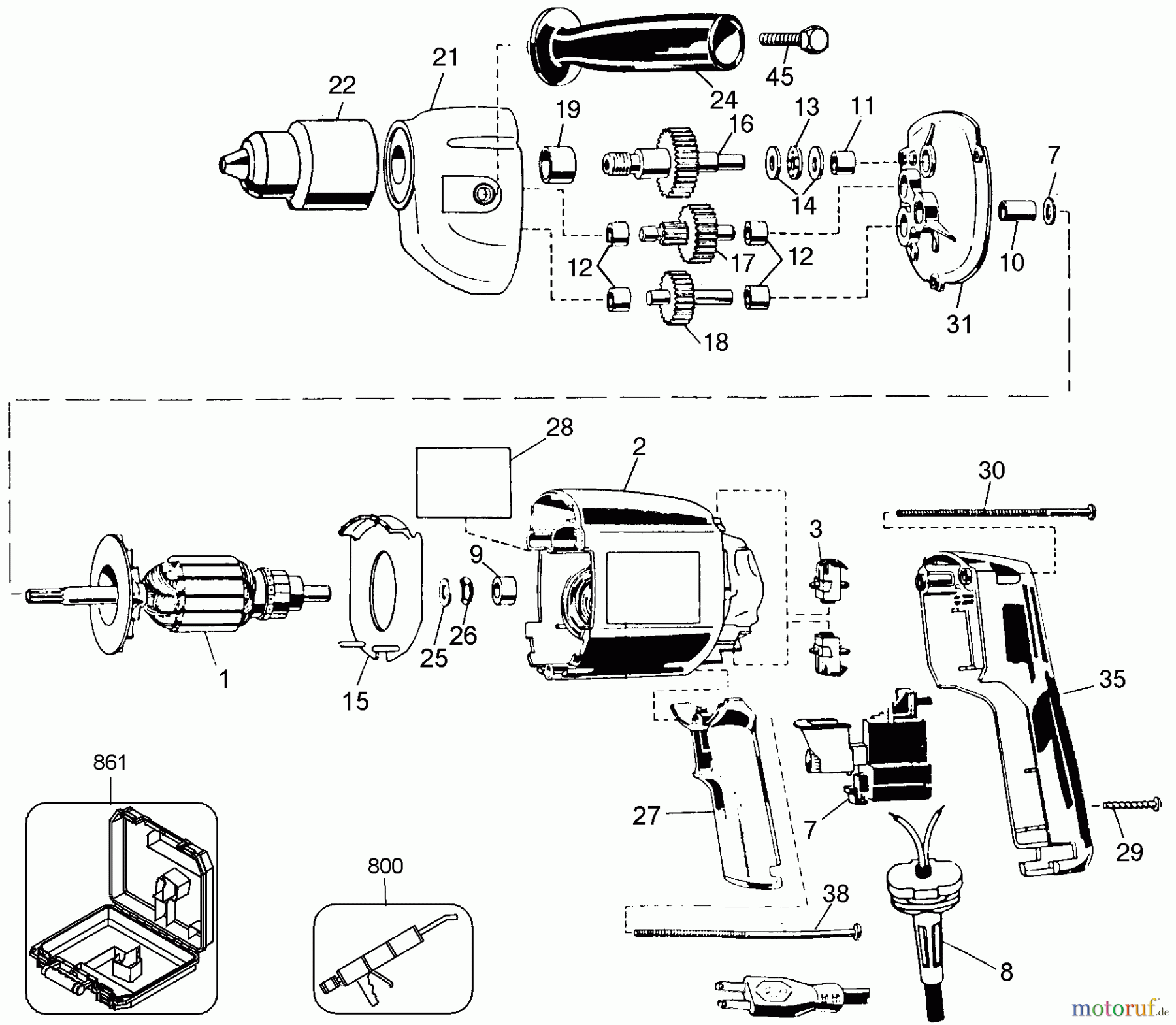 BLACK+DECKER INNENAUSSTATTUNG BOHRER 1/2 KYLS.DRILL K.B HD2000 Seite 1