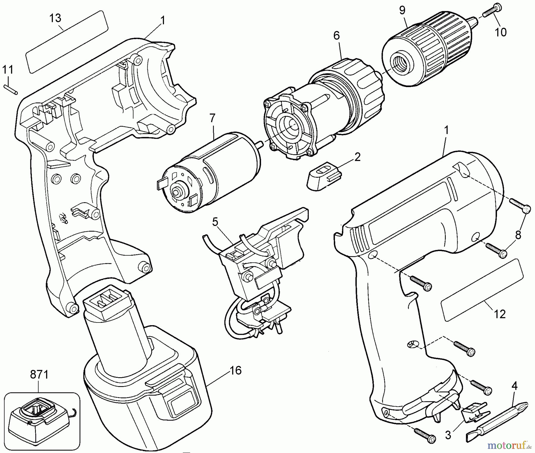BLACK+DECKER INNENAUSSTATTUNG BOHRER 8.4V 2-SPD.DRILL PS310 Seite 1