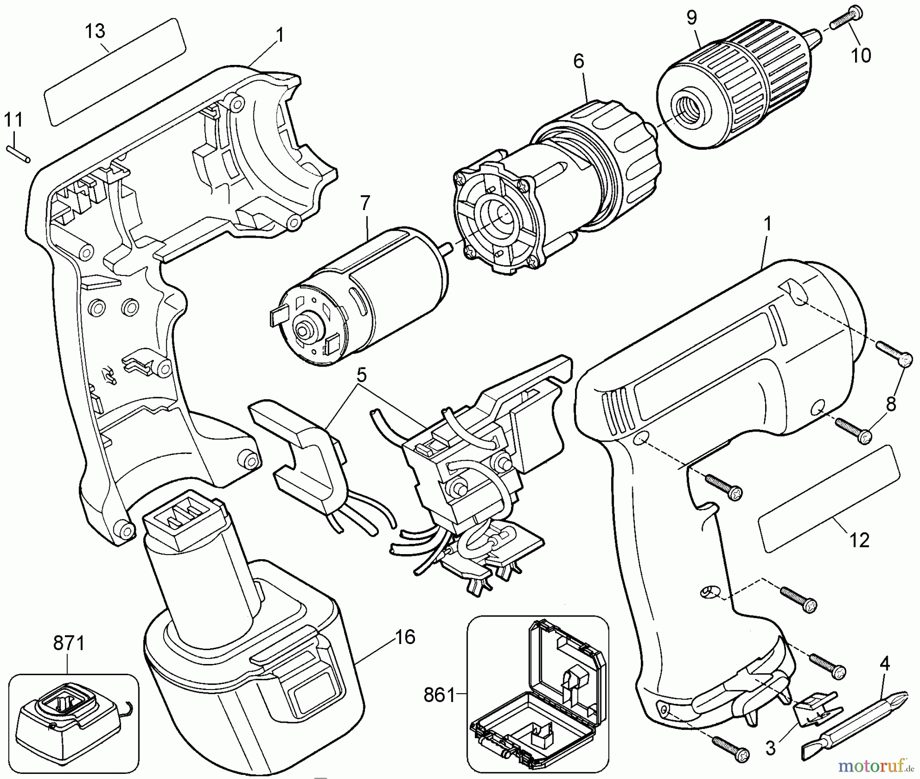  BLACK+DECKER INNENAUSSTATTUNG BOHRER 12V VSR CDLS.KIT PS350K Seite 1