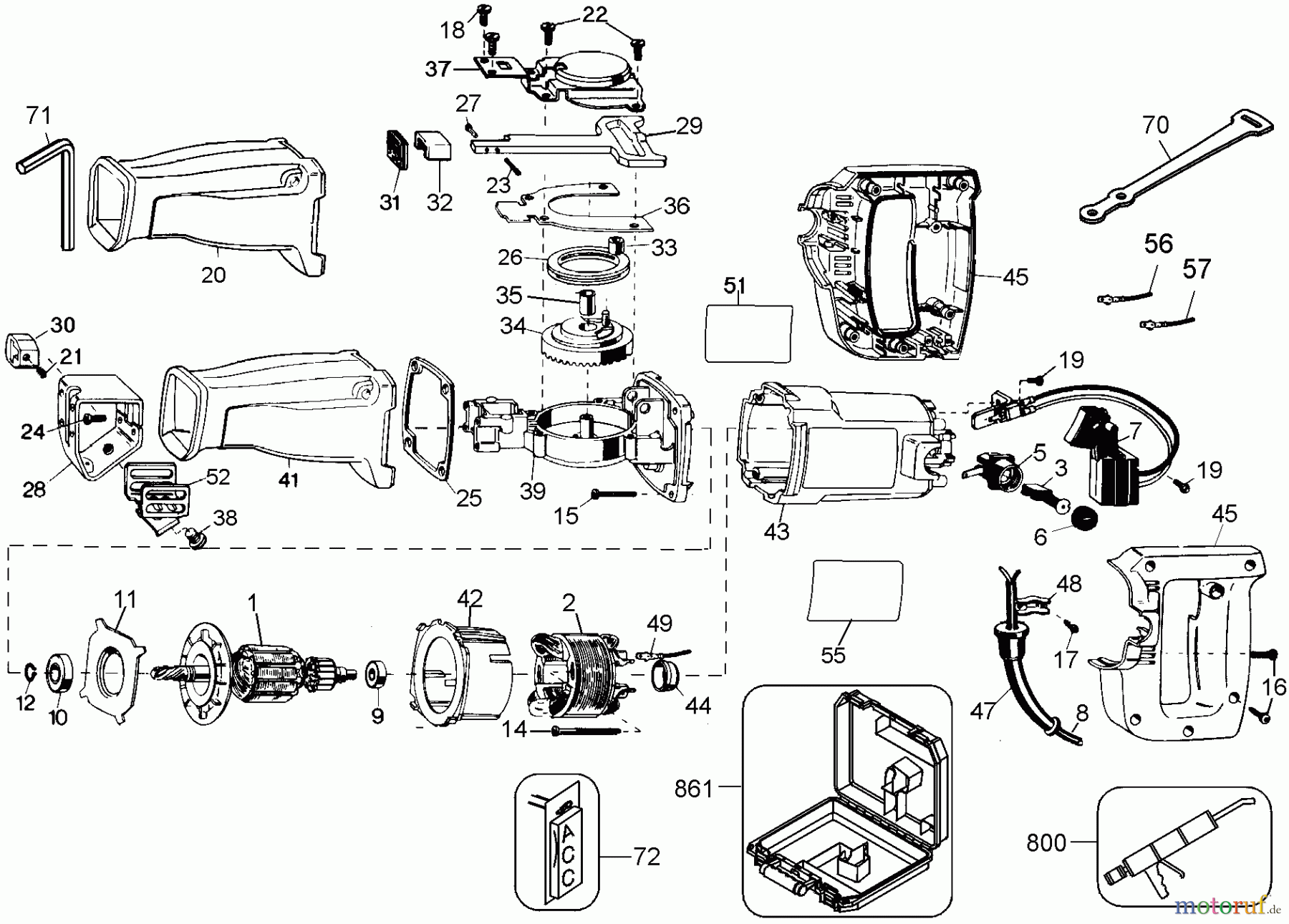  BLACK+DECKER INNENAUSSTATTUNG SÄGE QUANTUM PRO RECIP SAW Q450K Seite 1