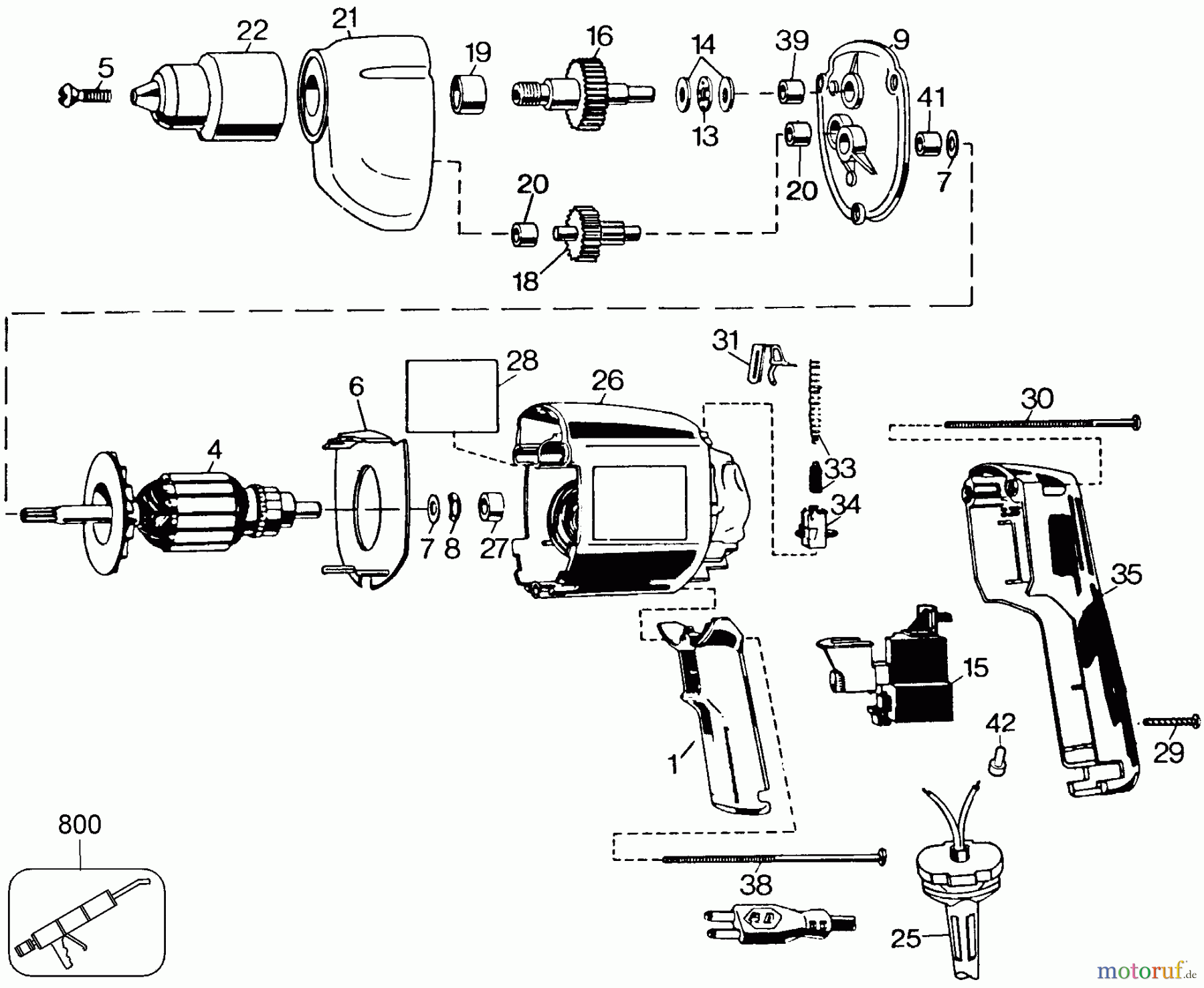 BLACK+DECKER INNENAUSSTATTUNG BOHRER 3/8 DRILL,(KEYLESS) 7191 Seite 1