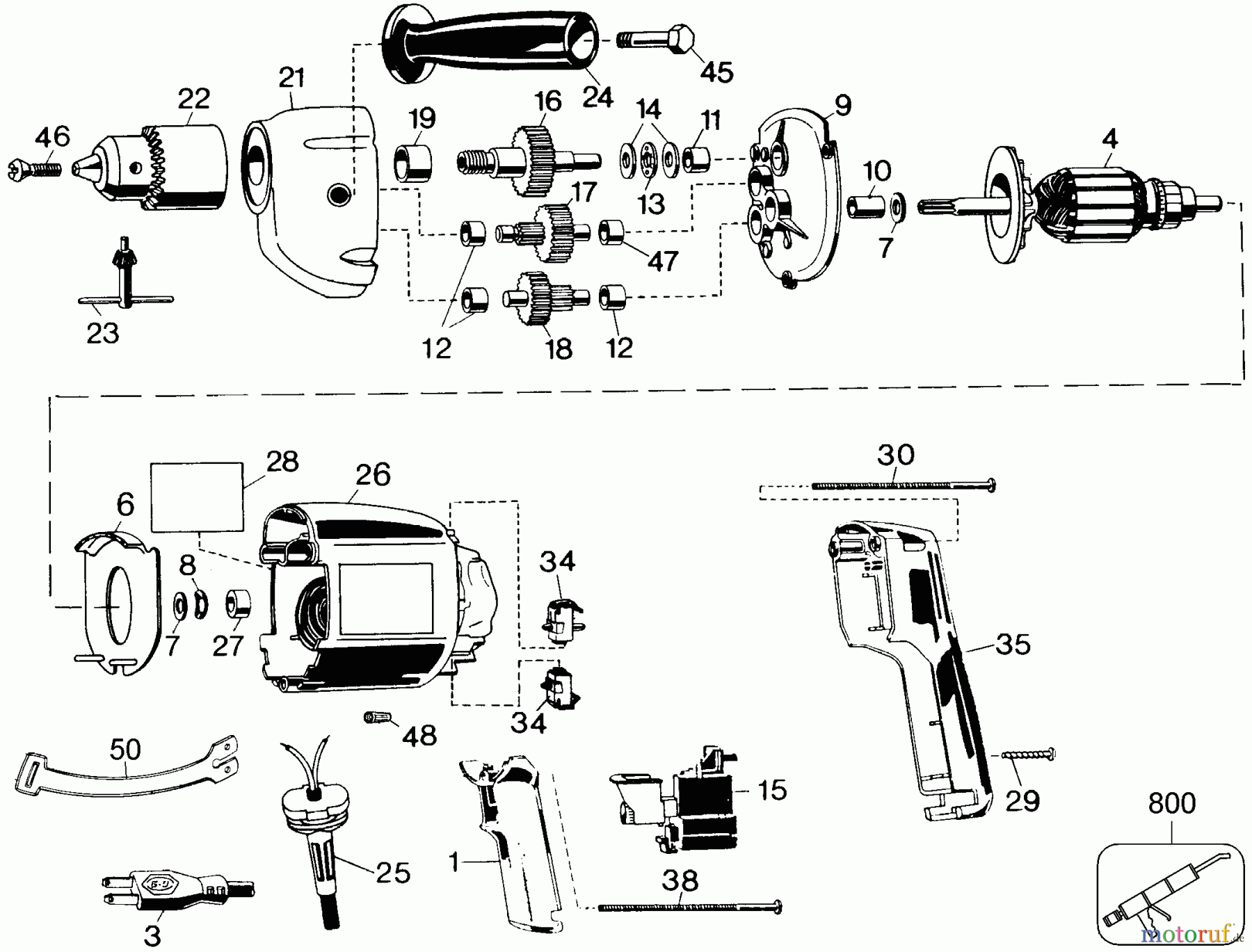  BLACK+DECKER INNENAUSSTATTUNG BOHRER 1/2 DRILL VSR TS320 Seite 1