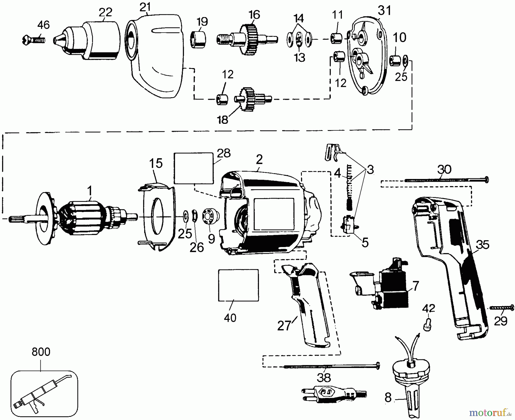  BLACK+DECKER INNENAUSSTATTUNG BOHRER T.V. 3/8 KYLS.DRIL TV310 Seite 1