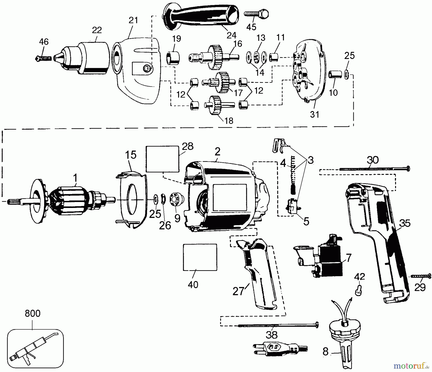 BLACK+DECKER INNENAUSSTATTUNG BOHRER 1/2 VSR KLESS DRILL TV380 Seite 1