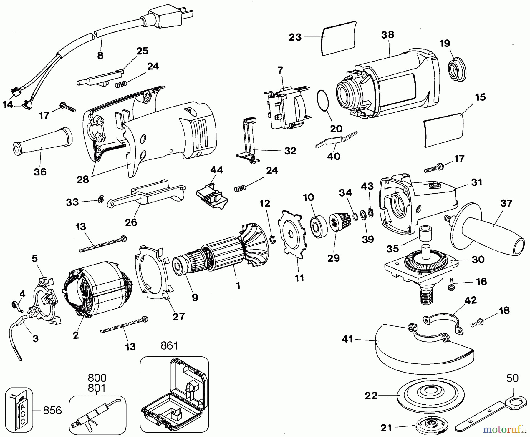 OEM Black und Decker Divers 4-1/2IN GRINDER KIT 27709 Seite 1