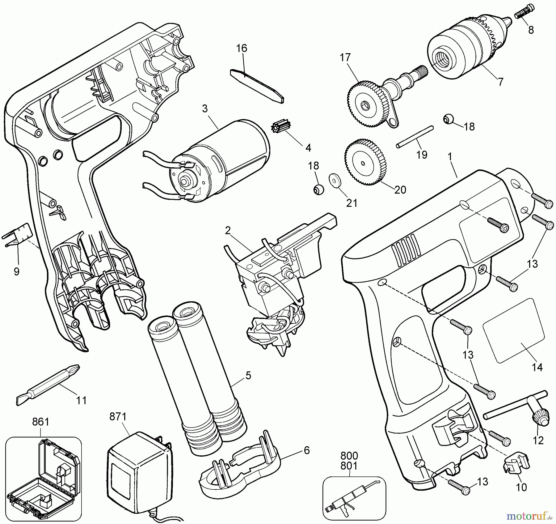 BLACK+DECKER INNENAUSSTATTUNG BOHRER VPAK DRILL VP820T Seite 1