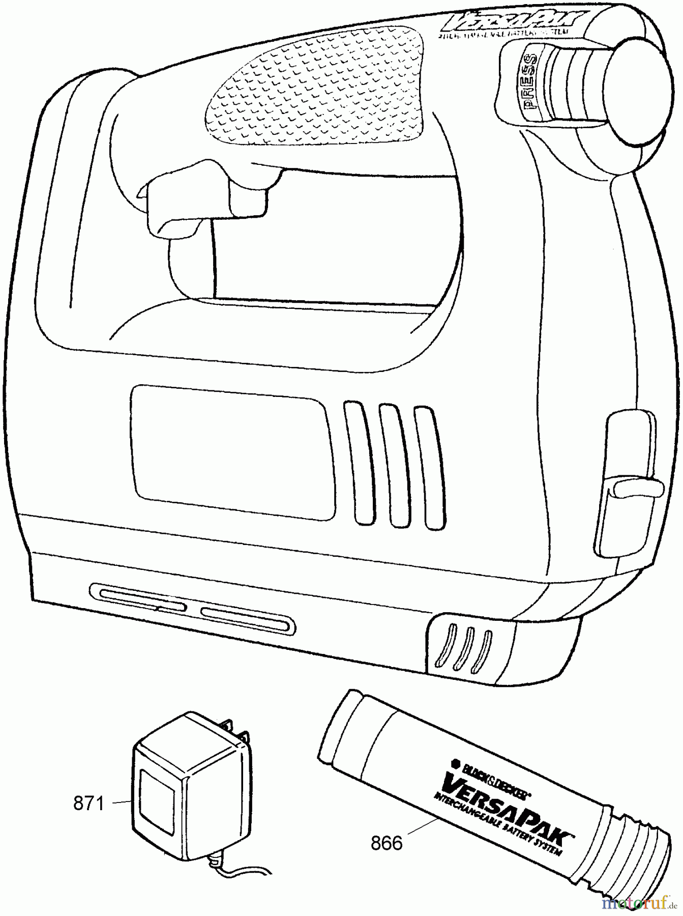  BLACK+DECKER INNENAUSSTATTUNG BOHRER VP STAPLE GUN W/BATT&CHGR VP960 Seite 1