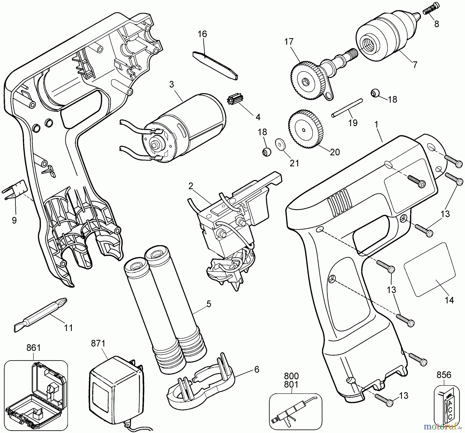  BLACK+DECKER INNENAUSSTATTUNG BOHRER VP DRL KIT W/KLESS CHUCK VP825K Seite 1