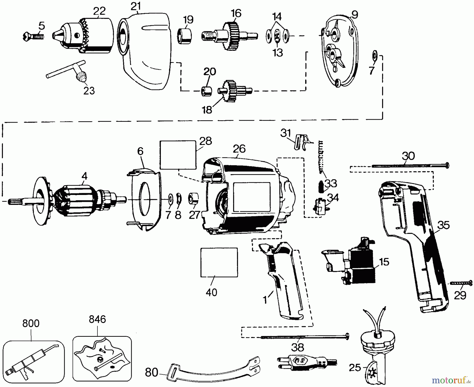  BLACK+DECKER INNENAUSSTATTUNG BOHRER 3/8 VSR DRILL 7190KC-04 Seite 1