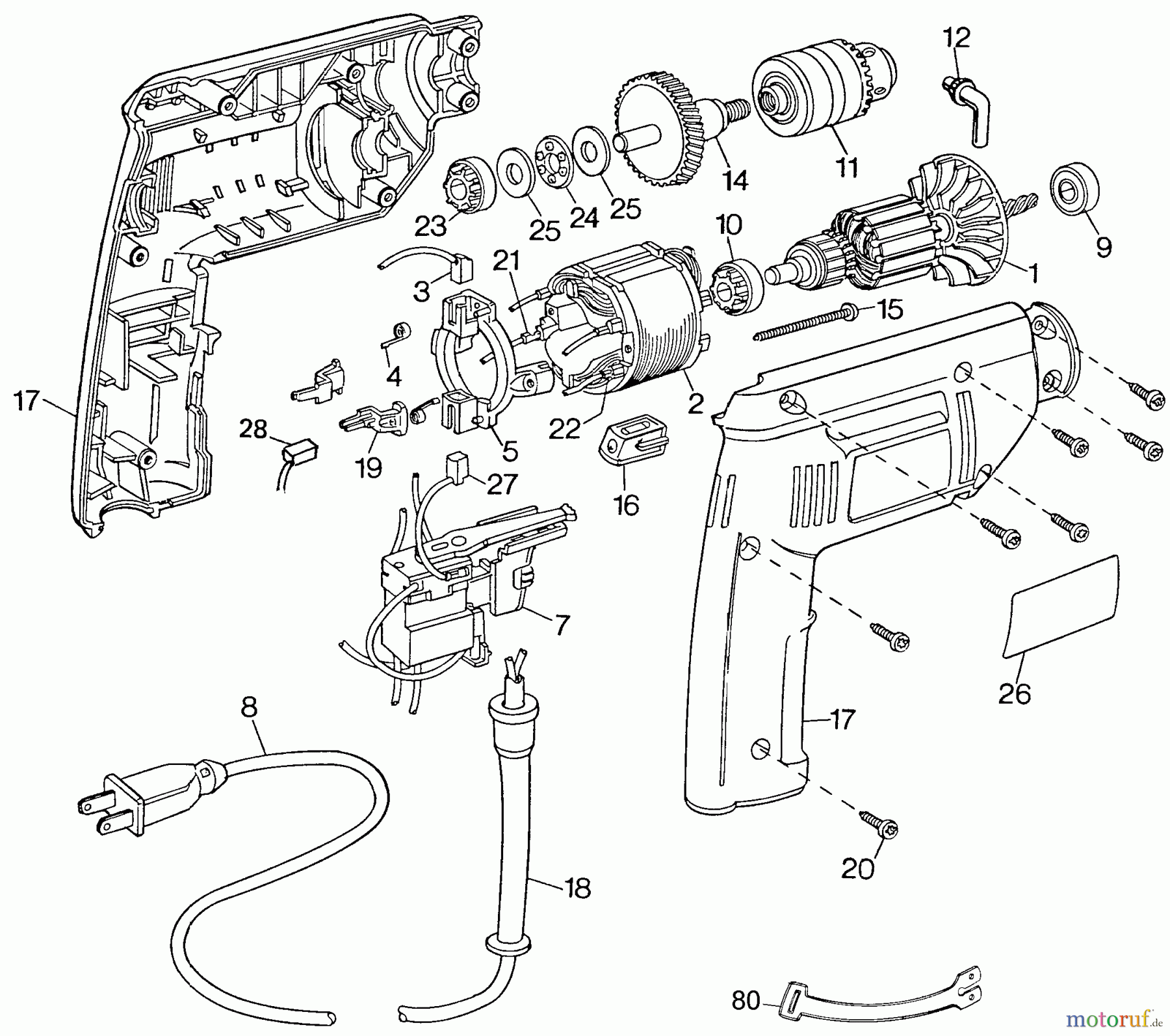 BLACK+DECKER INNENAUSSTATTUNG BOHRER 3/8 VSR DRILL 7193-04 Seite 1