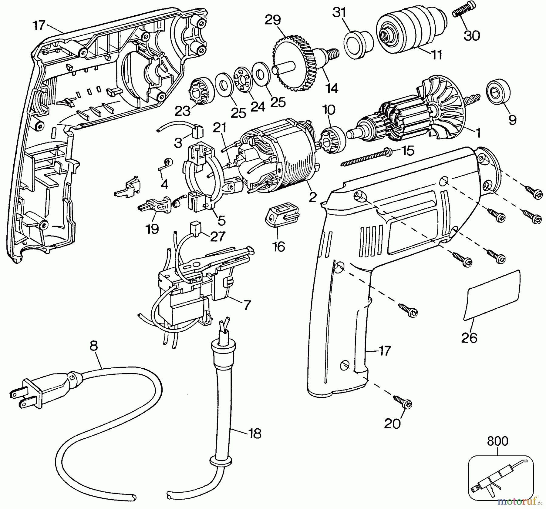  BLACK+DECKER INNENAUSSTATTUNG BOHRER 3/8 VSR DRILL 7196-BDK Seite 1
