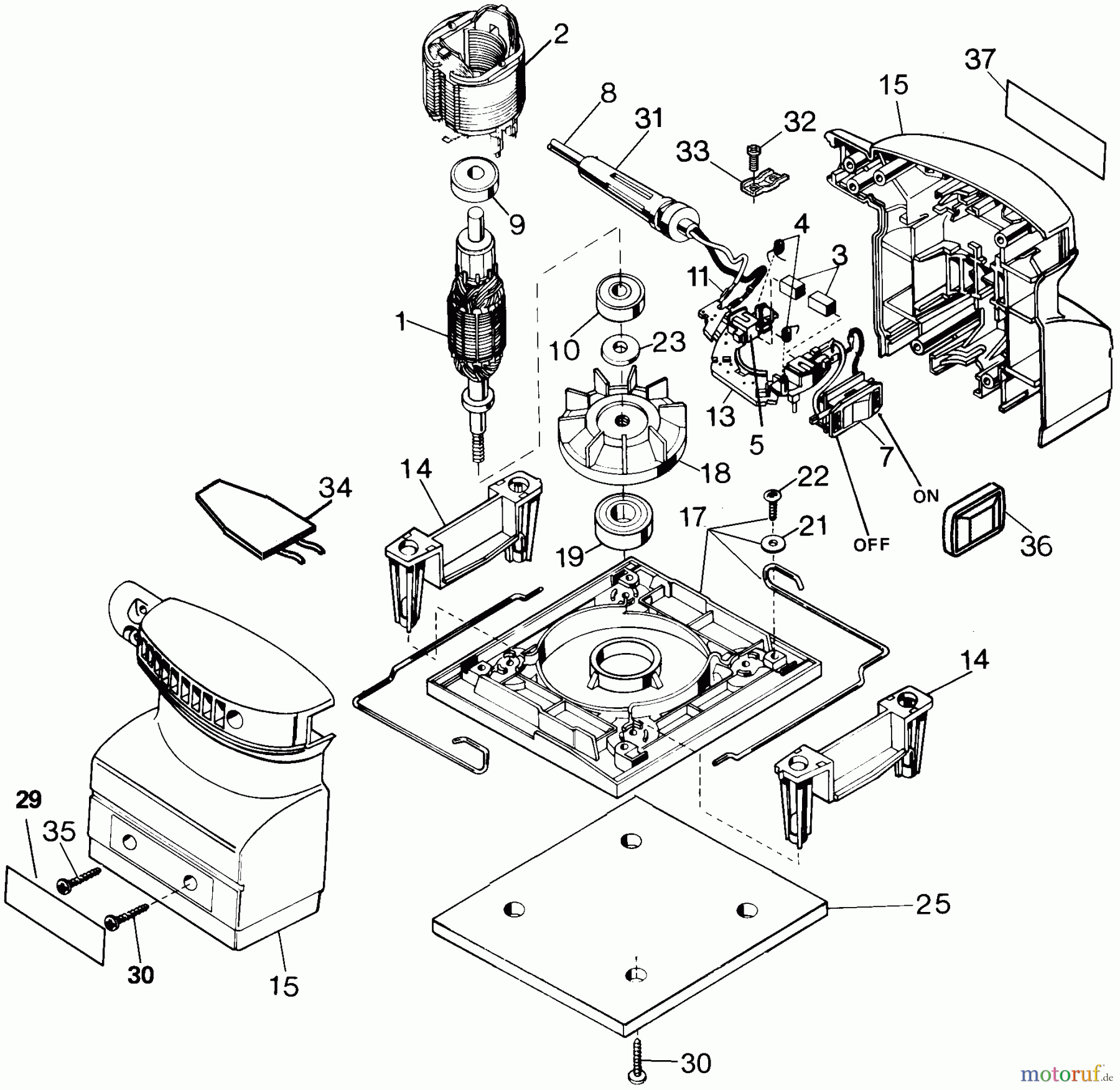 BLACK+DECKER INNENAUSSTATTUNG ABSCHLEIFGERÄT PALM SANDER (SPAIN/PORT.) 7441-24 Seite 1