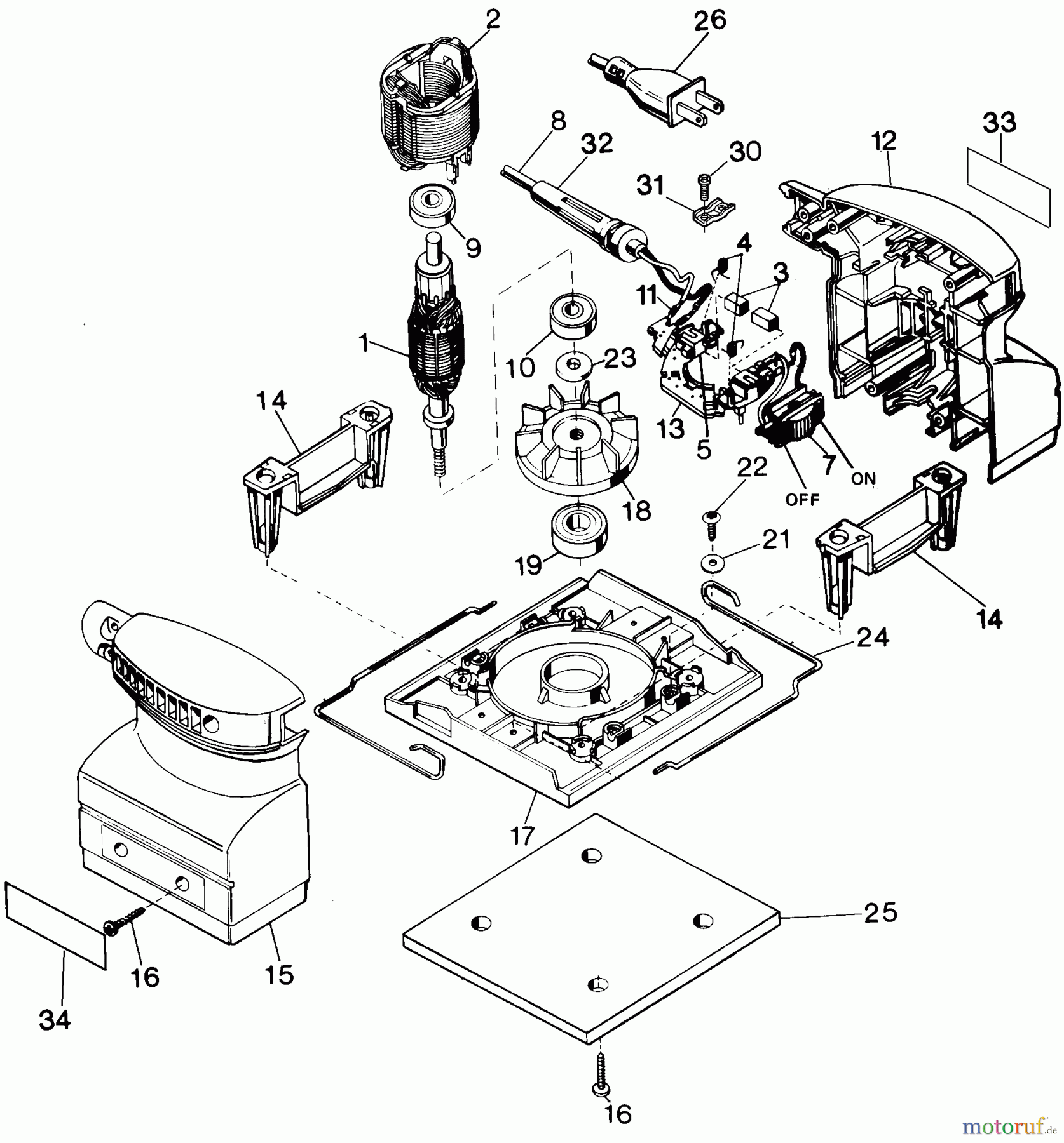BLACK+DECKER INNENAUSSTATTUNG ABSCHLEIFGERÄT PALM SANDER (CANADA) 7442-04 Seite 1