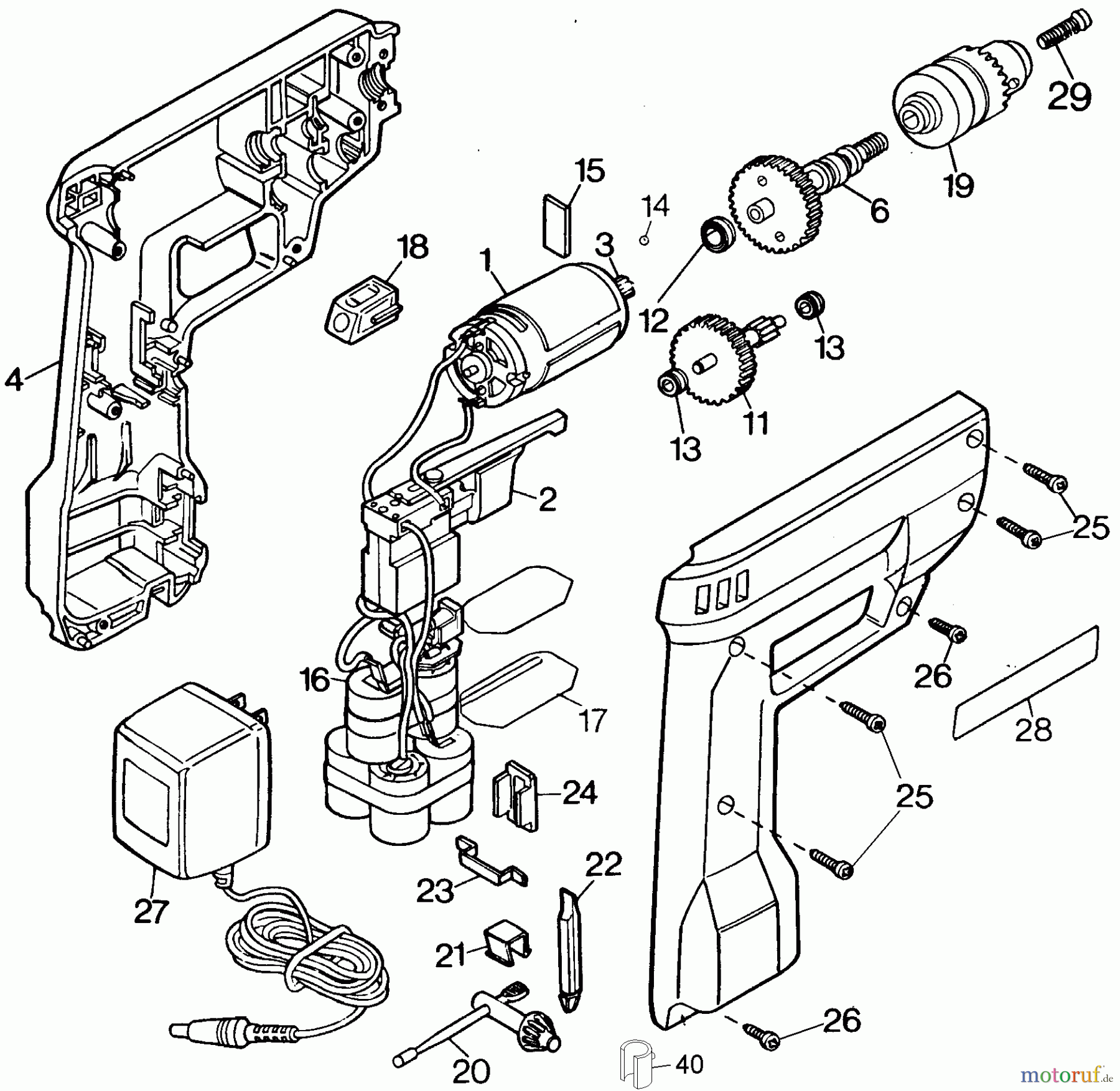 BLACK+DECKER INNENAUSSTATTUNG BOHRER CDLS. VSR DRILL 9016-48 Seite 1