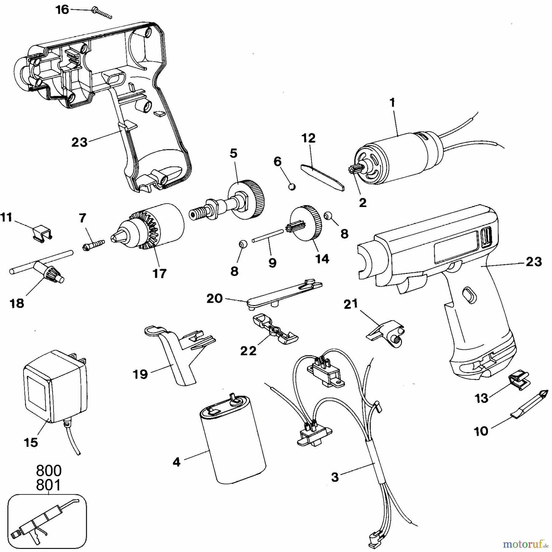 BLACK+DECKER INNENAUSSTATTUNG BOHRER 4.8V DRILL CRAFT PKG 9045-1 Seite 1