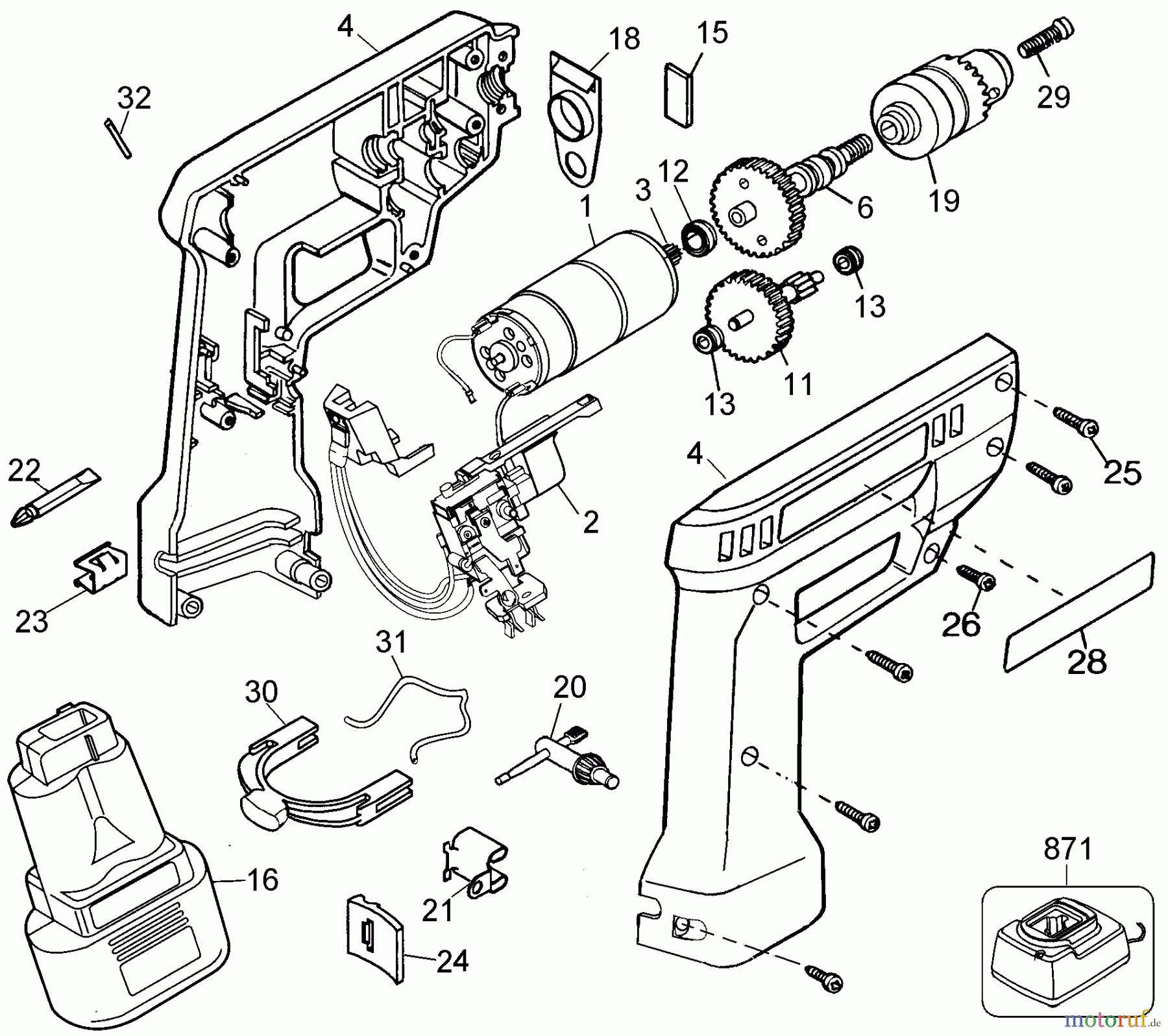 BLACK+DECKER INNENAUSSTATTUNG BOHRER STRINGER DRILL FRANCE BD7241-31 Seite 1