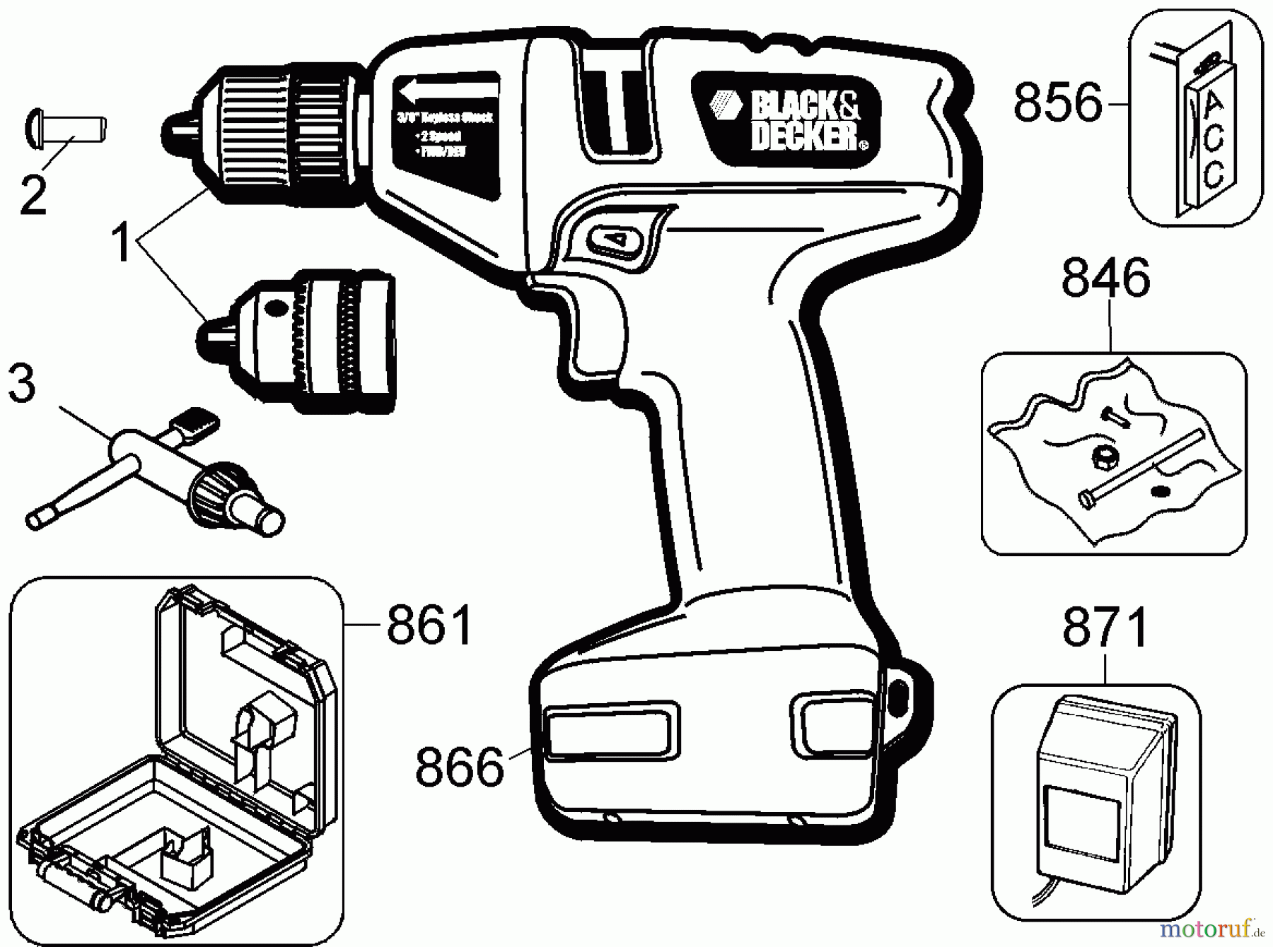BLACK+DECKER INNENAUSSTATTUNG BOHRER 6V MIDHNDL DRILL 9089 Seite 1