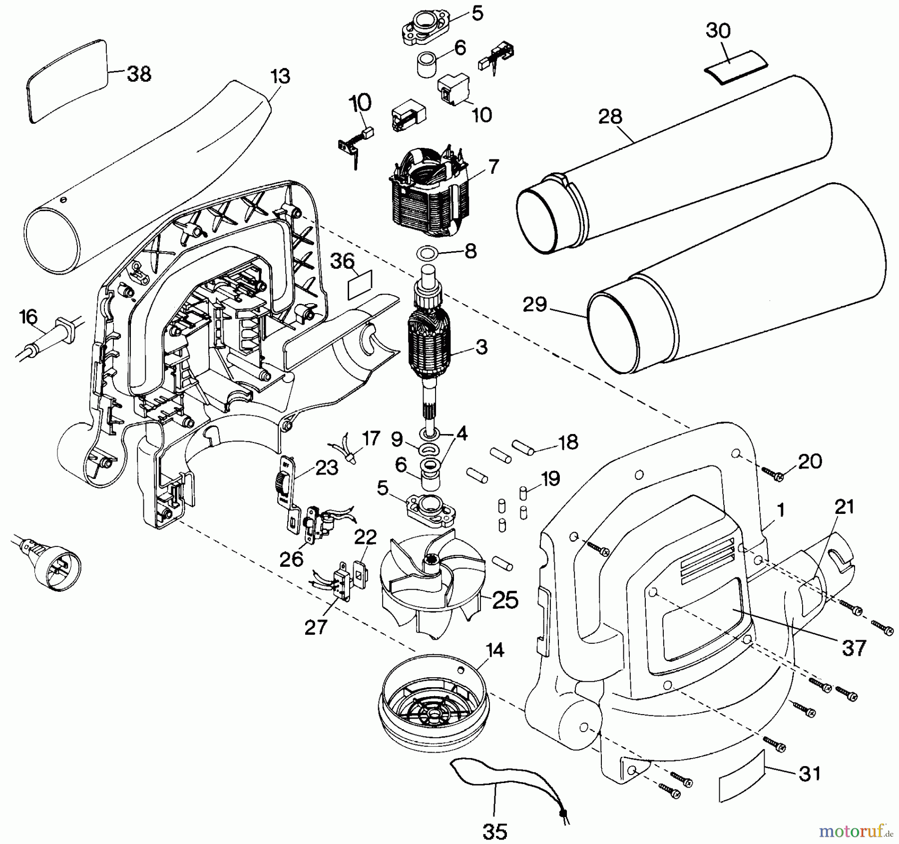 BLACK+DECKER Divers GEBLÄSE BV200-04 Seite 1