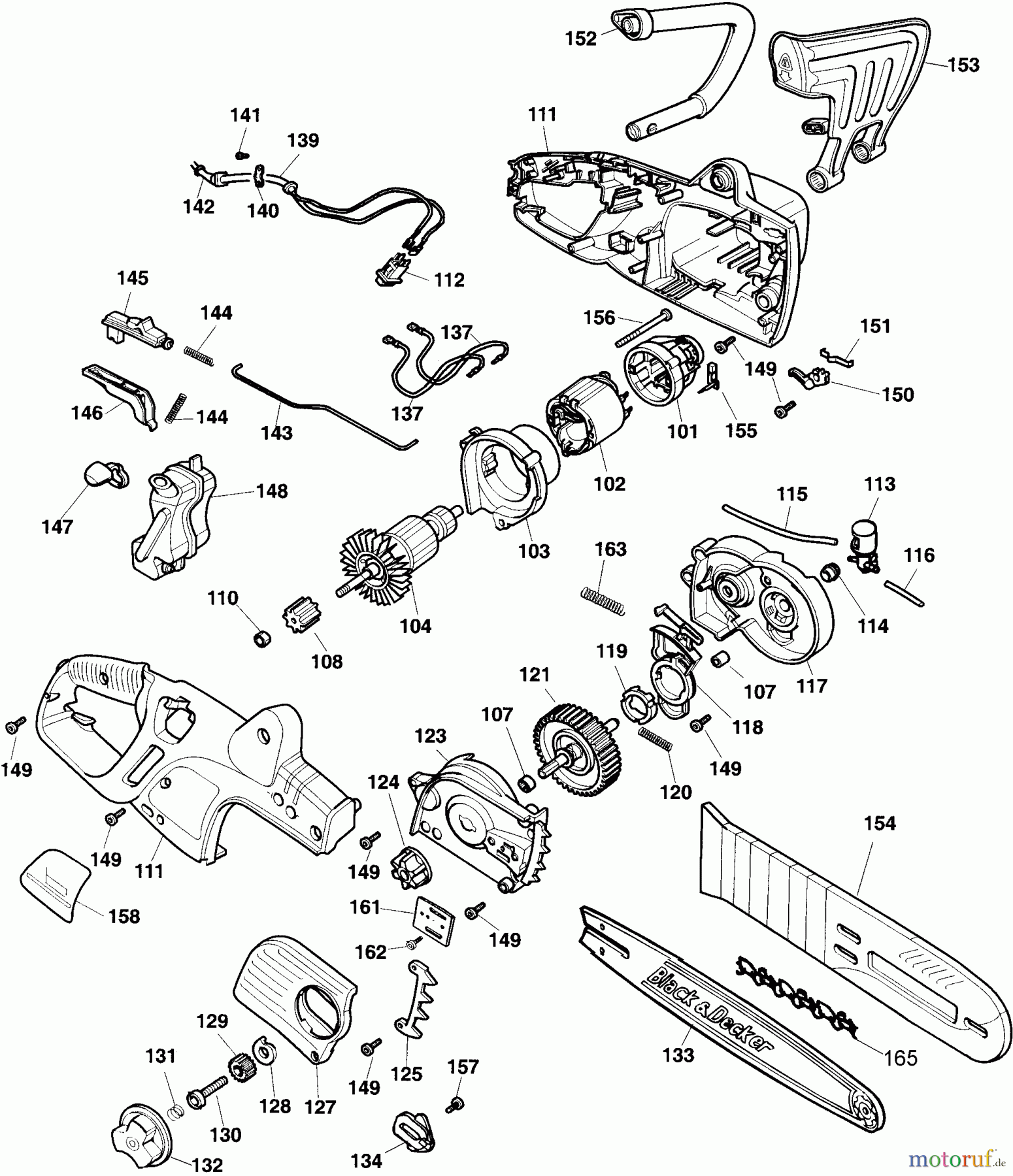 OEM Black und Decker Divers KETTENSÄGE LH1600 Seite 1