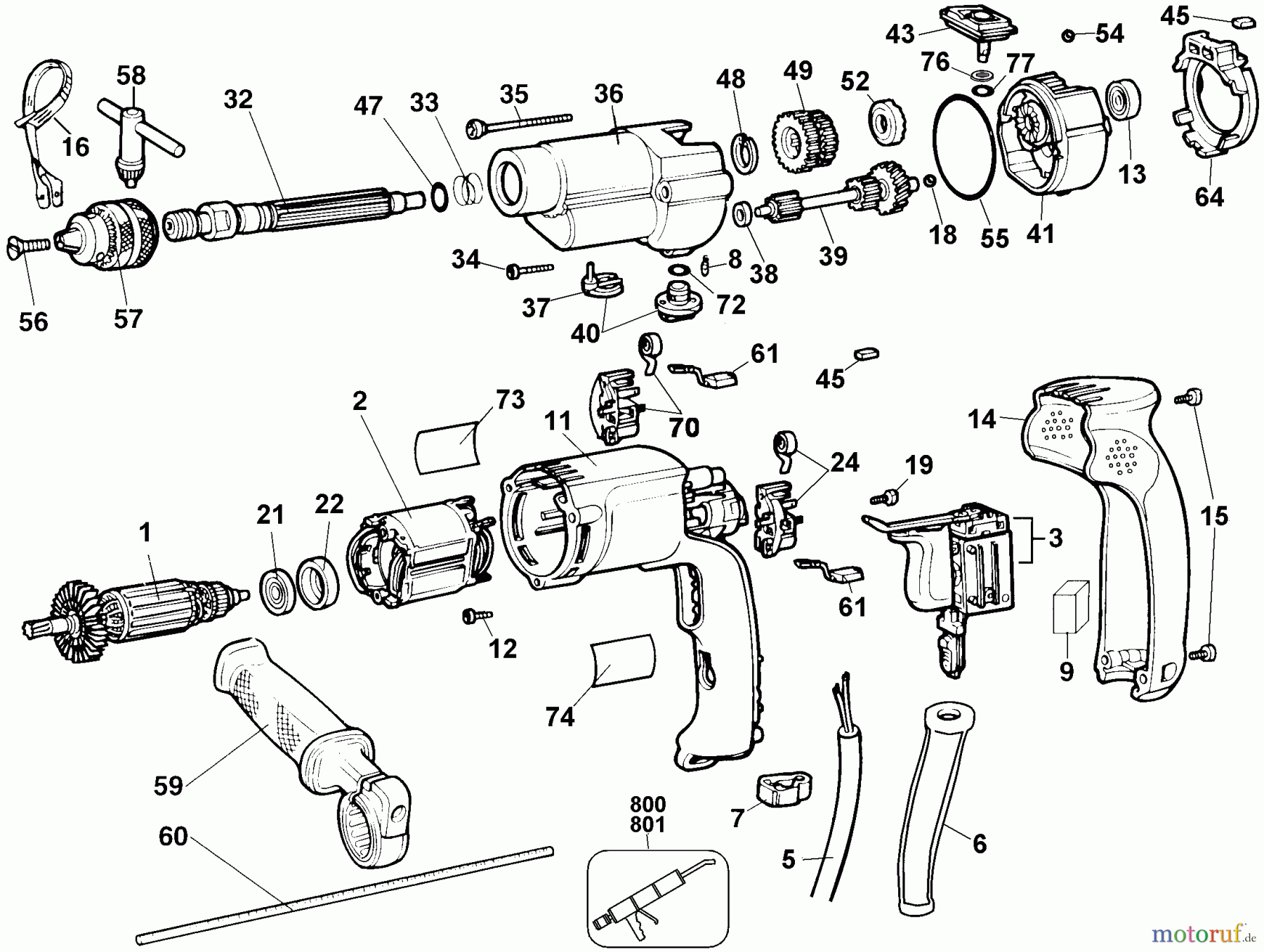  OEM Black und Decker Divers 1/2-INCH HAMMER DRILL 22738 Seite 1