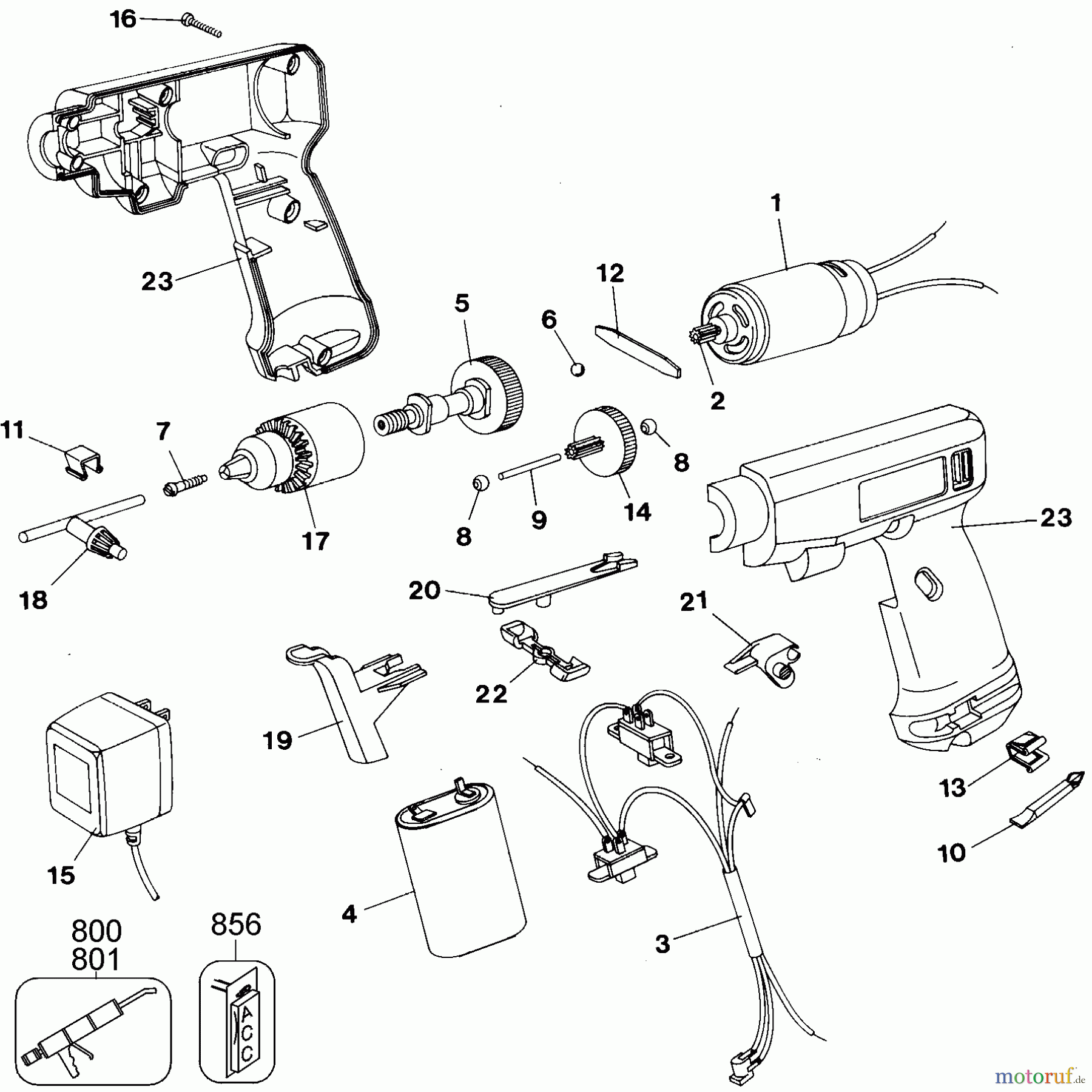  BLACK+DECKER INNENAUSSTATTUNG BOHRER DRILL W/SCREWSET 9045T Seite 1