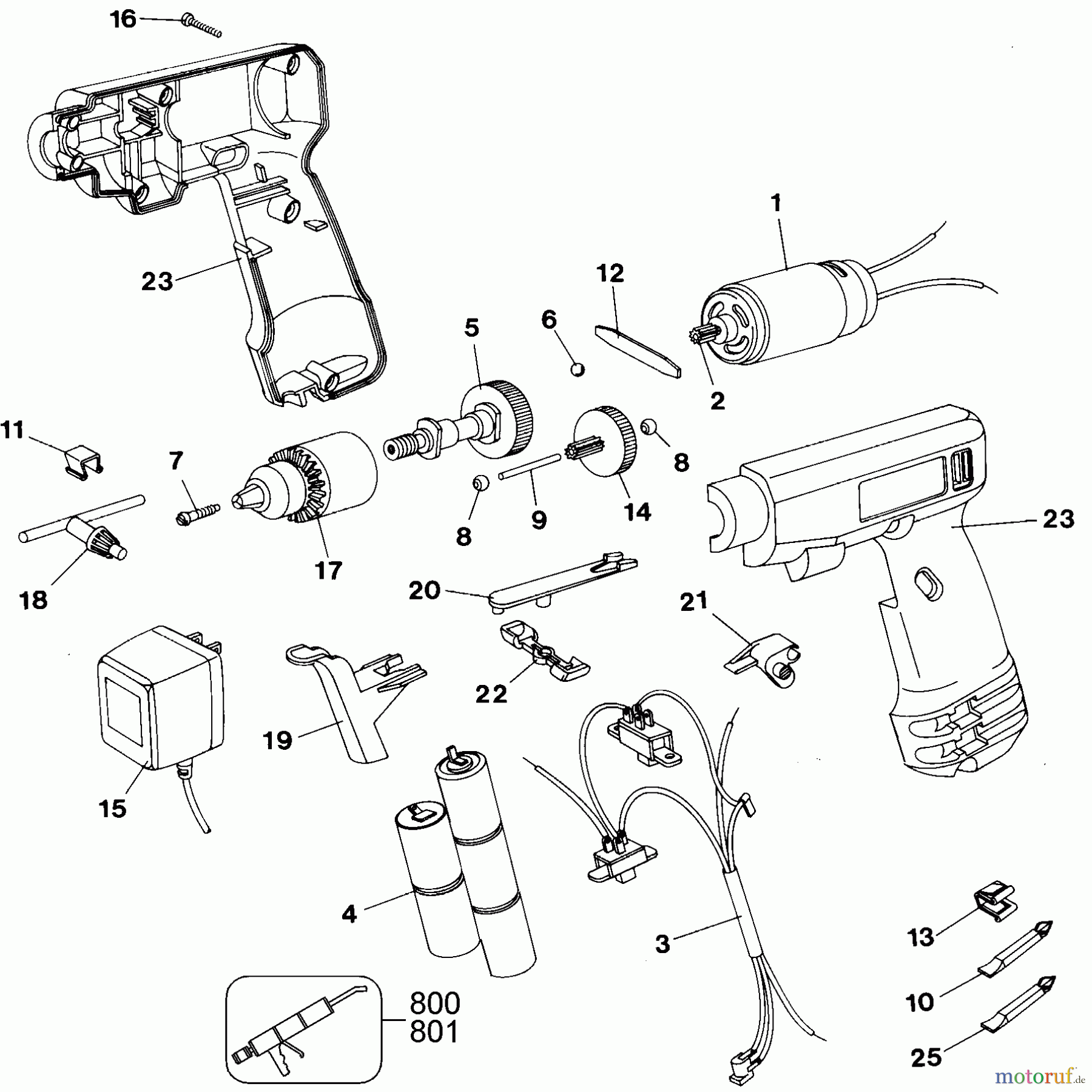BLACK+DECKER INNENAUSSTATTUNG BOHRER 3/8 2SPD. REV CDLS DRILL 9049-45 Seite 1