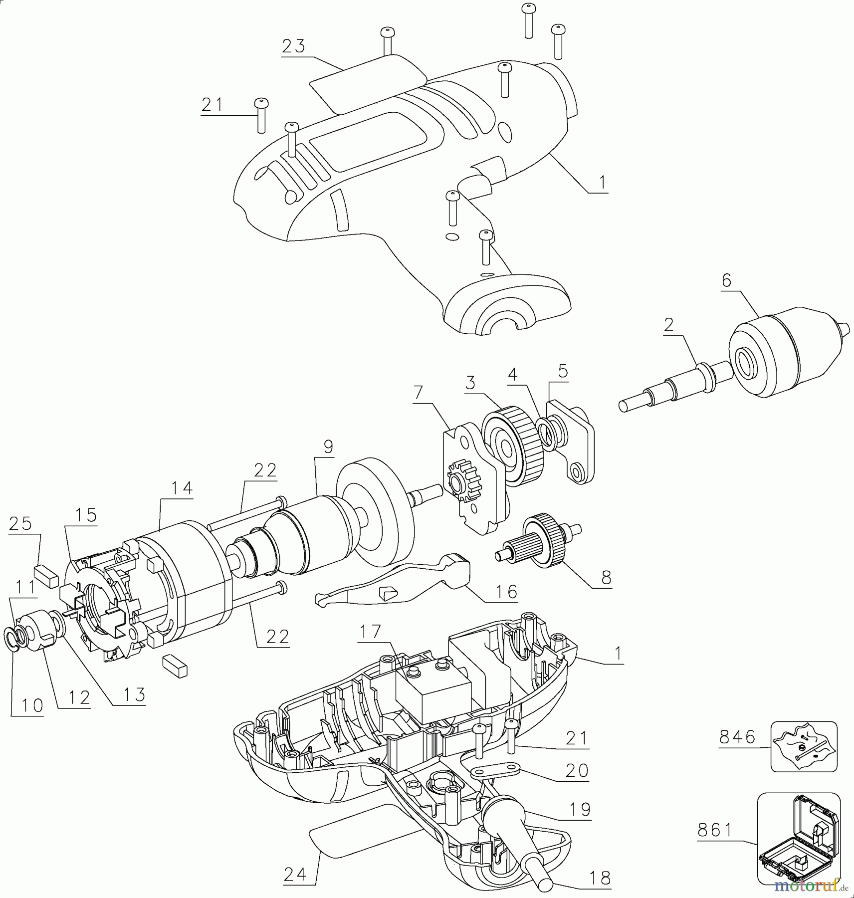 BLACK+DECKER INNENAUSSTATTUNG BOHRER 3/8 VSR DRILL DR210KA Seite 1