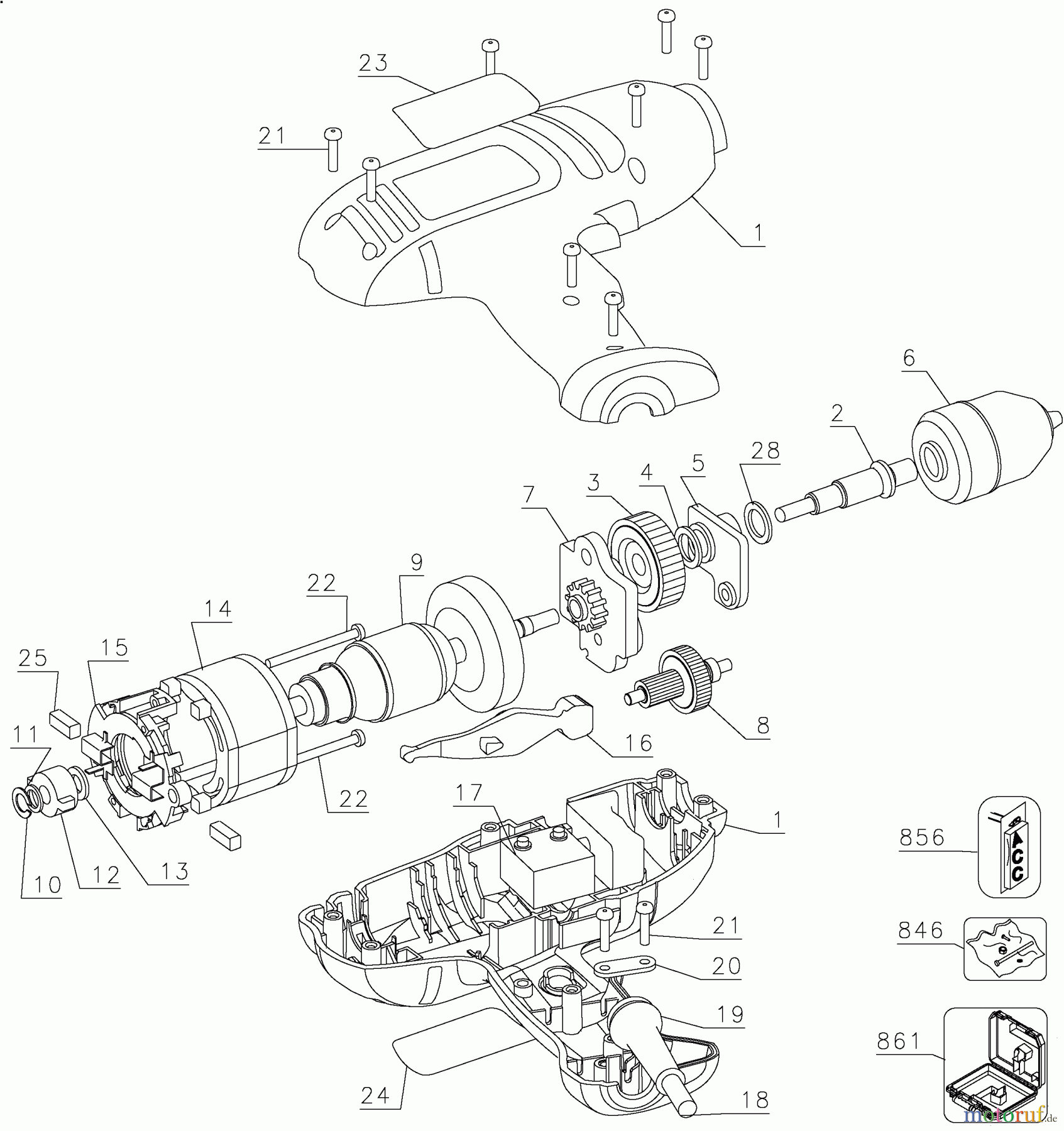 BLACK+DECKER INNENAUSSTATTUNG BOHRER 3/8 DRILL W/BOOK DR210BK Seite 1