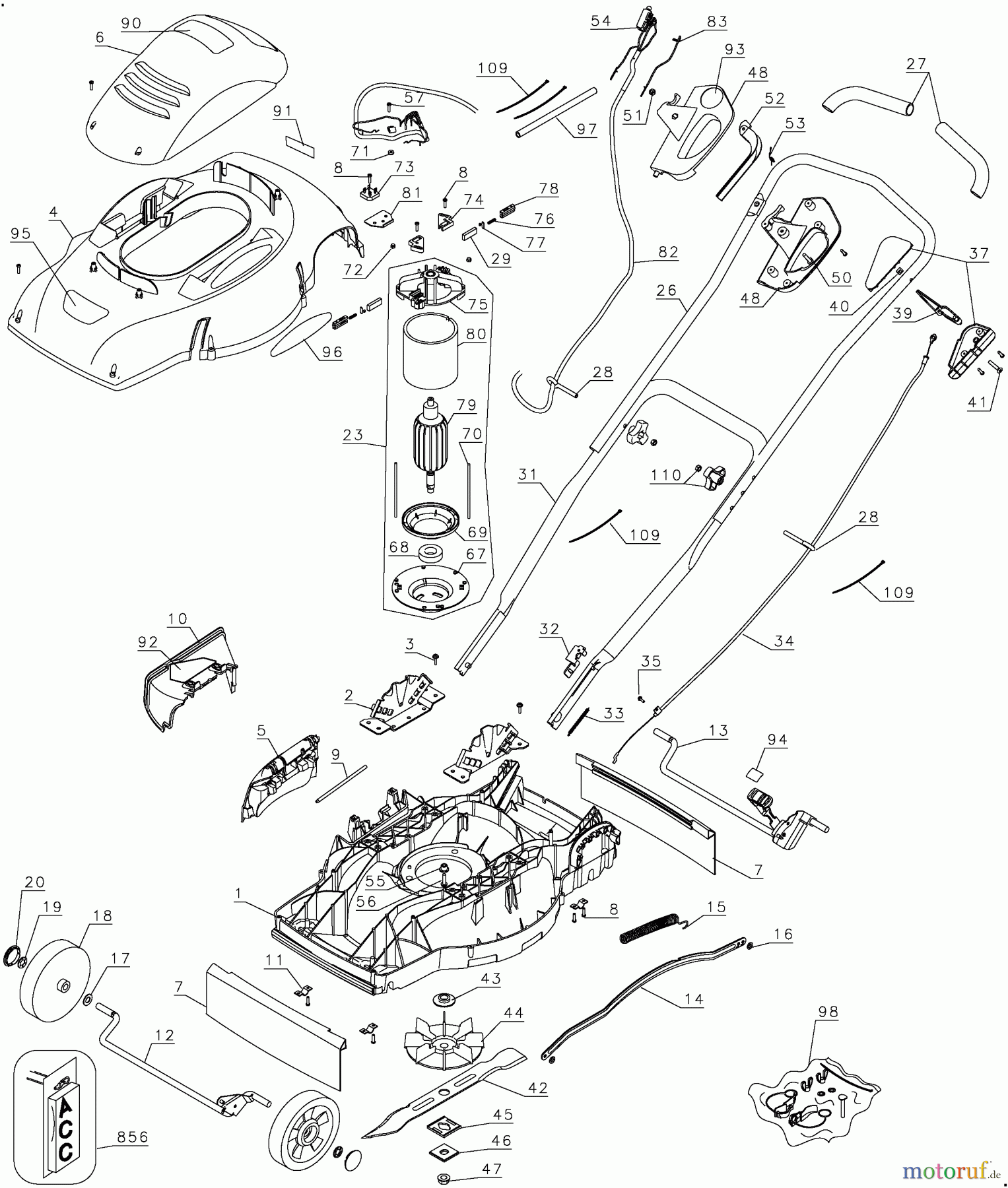 OEM Black und Decker Divers 12AMP LAWNMOWER 35216 Seite 1
