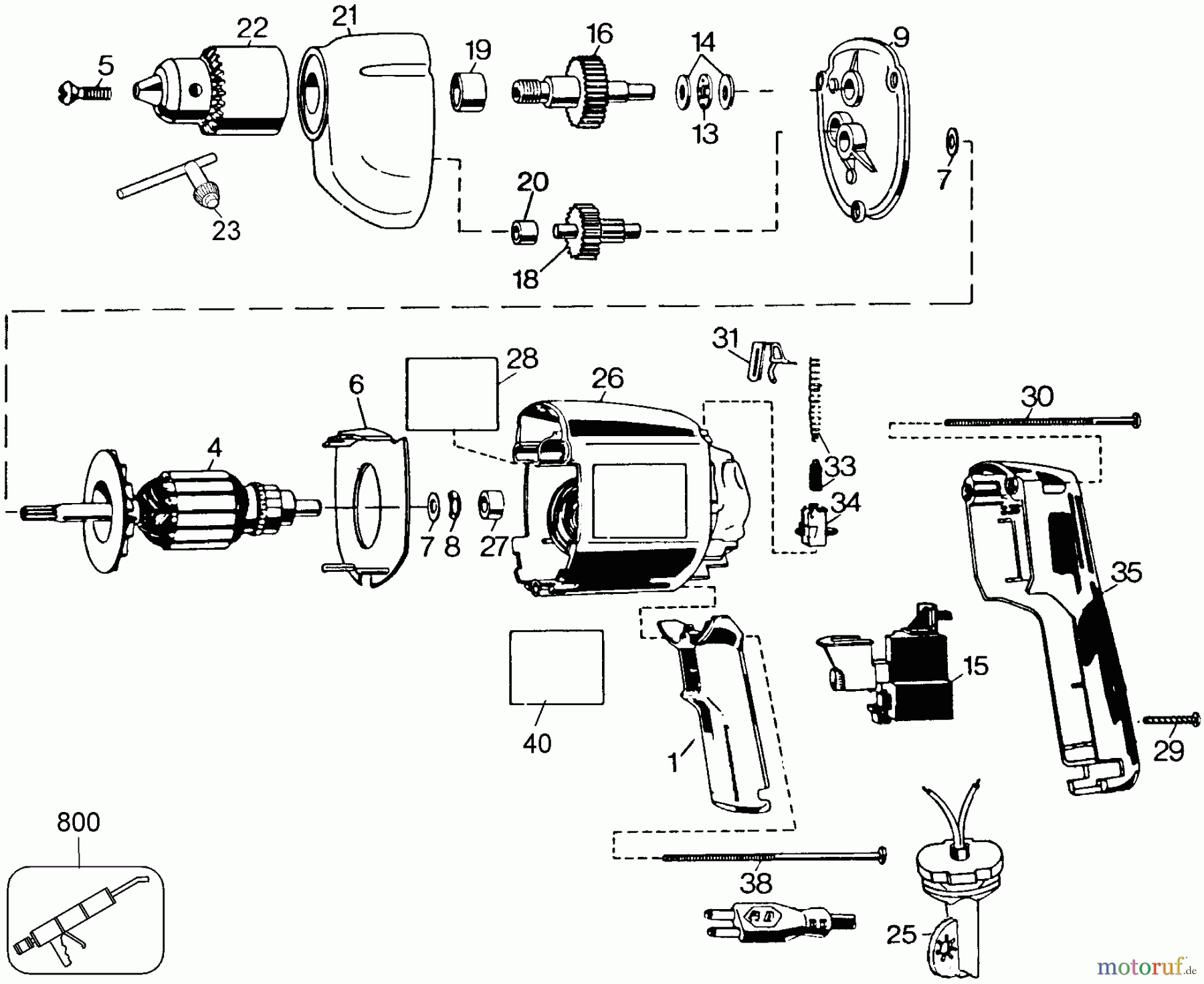 BLACK+DECKER INNENAUSSTATTUNG BOHRER 3/8 VSR DRILL 7198 Seite 1