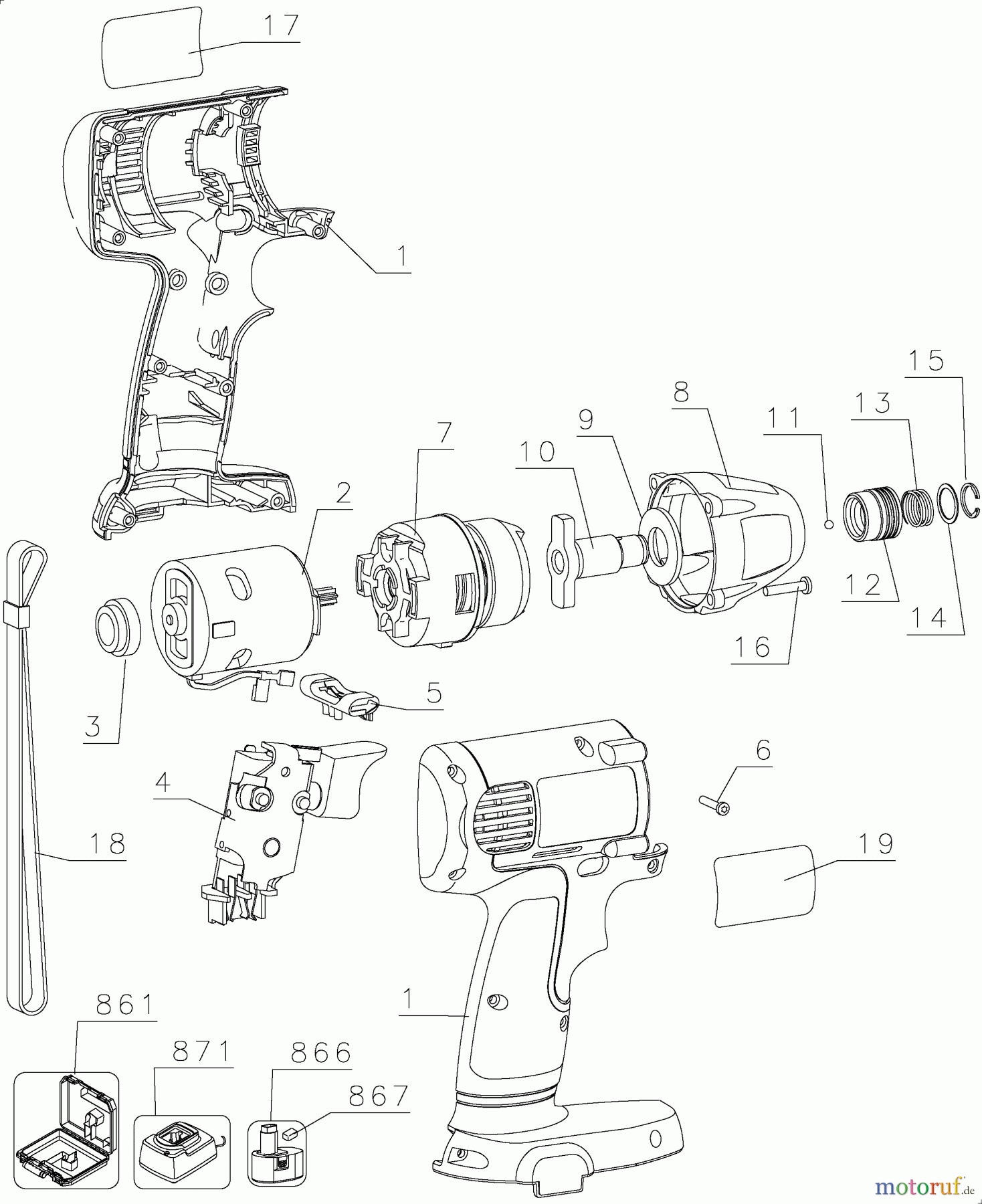 DEWALT SCHRAUBER Schlagschrauber 12V IMPACT DRIVER DW052Z Seite 1