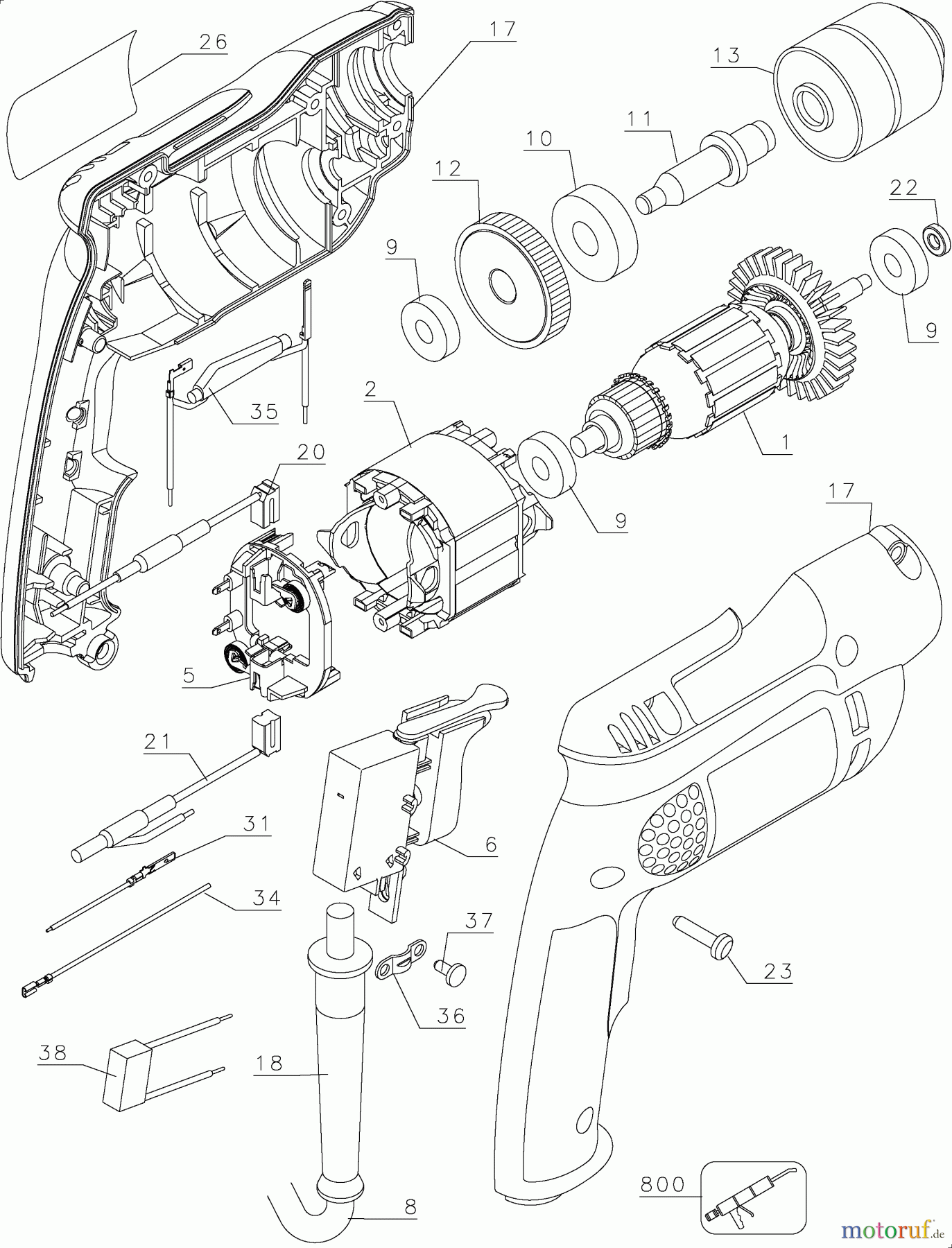 DEWALT Divers 115V VSR SINGLE SPEED DRI D21008L Seite 1