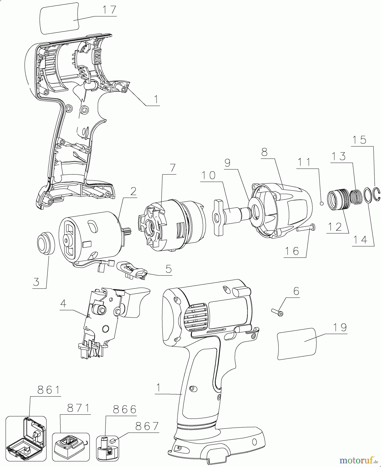 DEWALT Divers 9.6V IMPACT DRIVER DW050K-2 Seite 1
