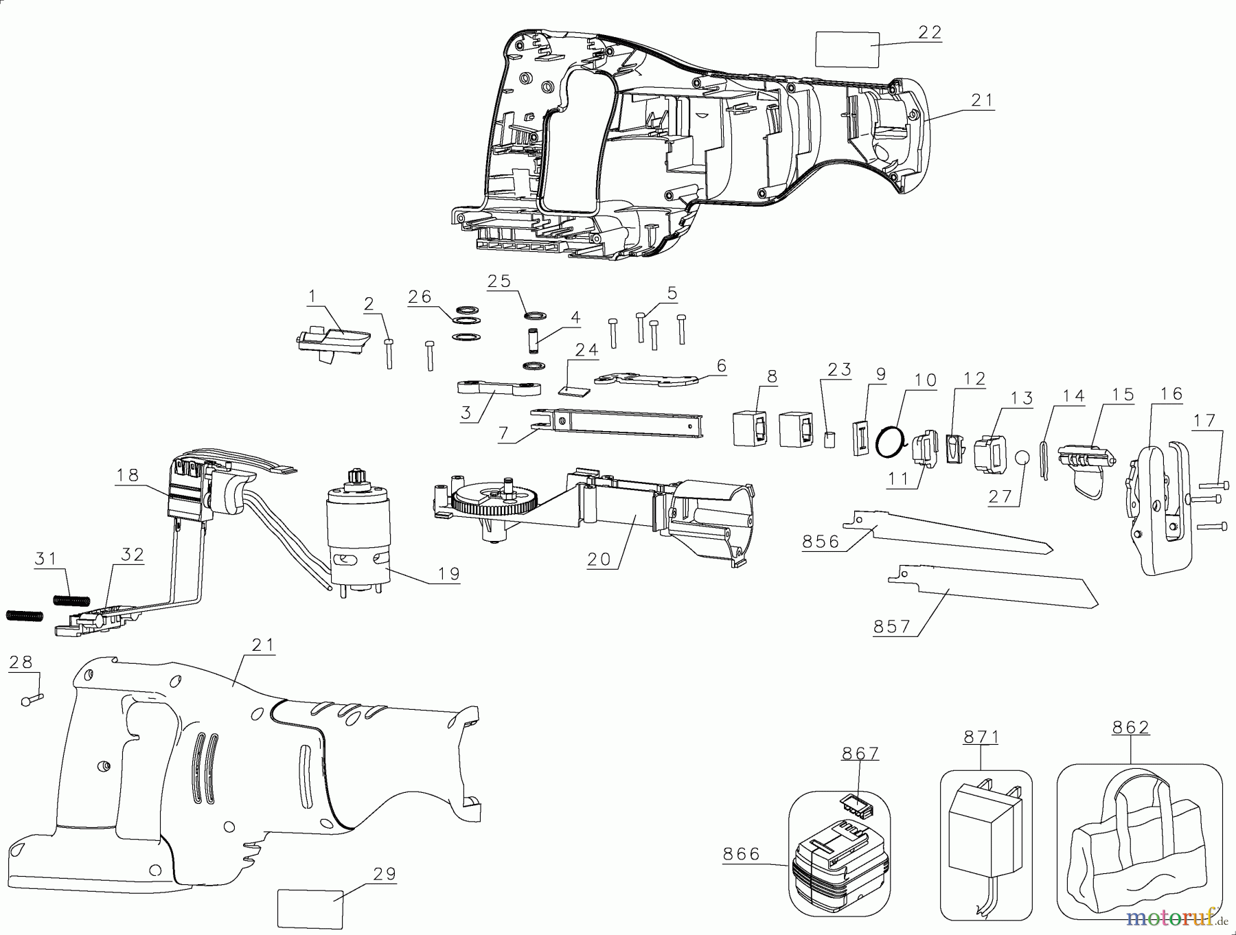 BLACK+DECKER INNENAUSSTATTUNG SÄGE 14.4V RECIPROCATING SAW CRS144B Seite 1