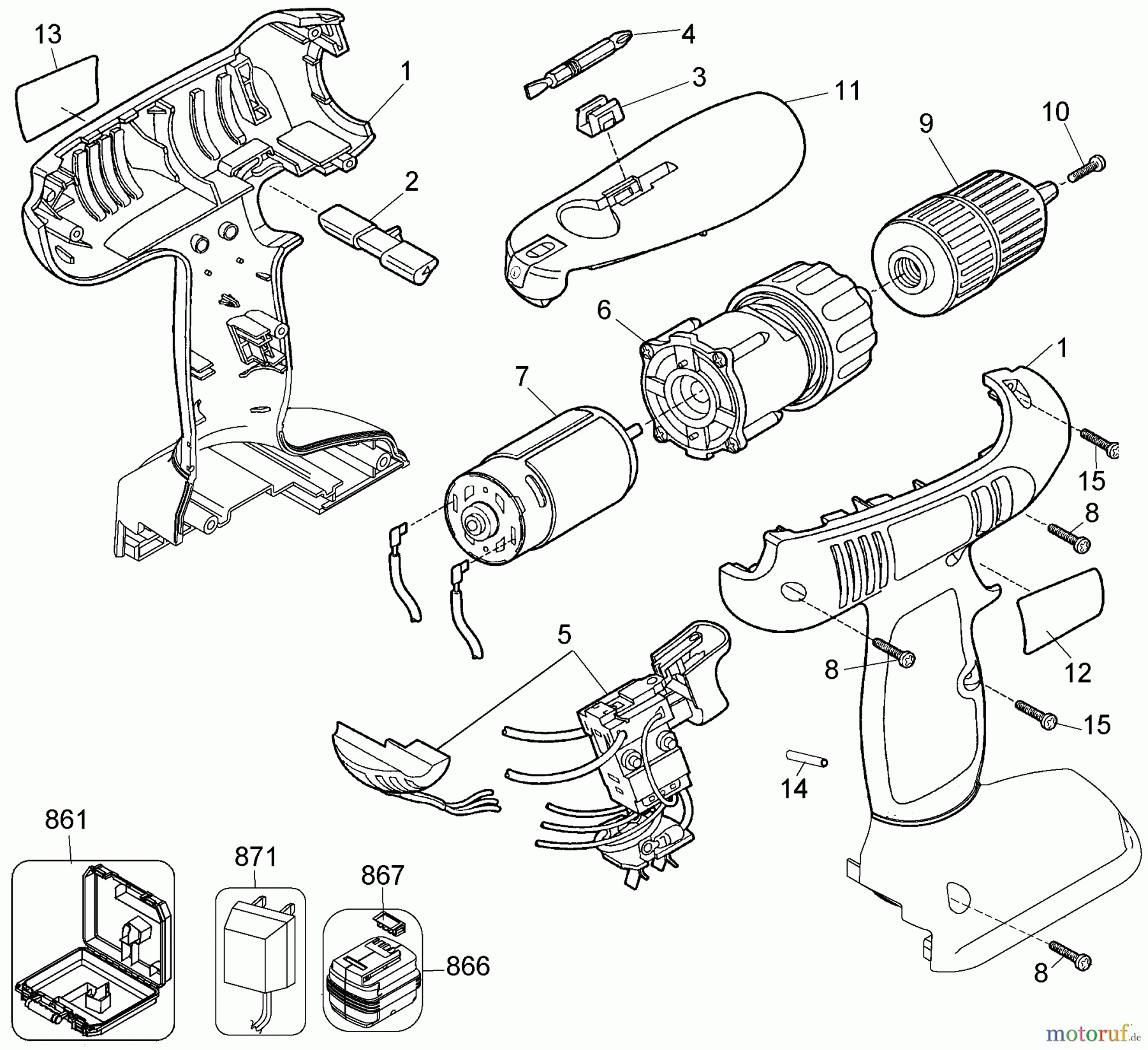 BLACK+DECKER INNENAUSSTATTUNG BOHRER 12V DRILL/DRIVER KIT CD1200SK Seite 1
