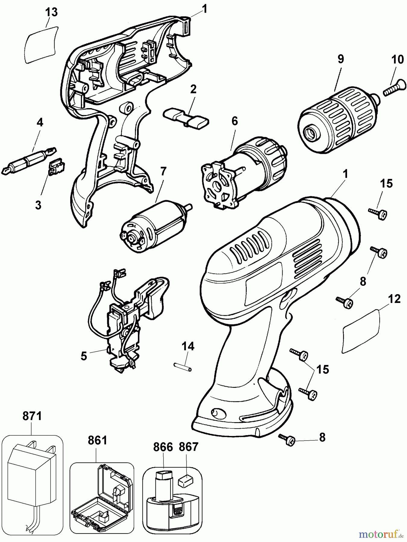 BLACK+DECKER INNENAUSSTATTUNG BOHRER AKKU-BOHRMASCHINE PS1440K Seite 1