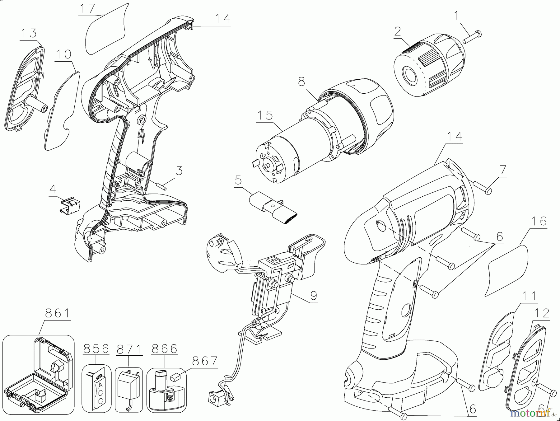 BLACK+DECKER INNENAUSSTATTUNG BOHRER AKKU-BOHRMASCHINE CD120GK Seite 1