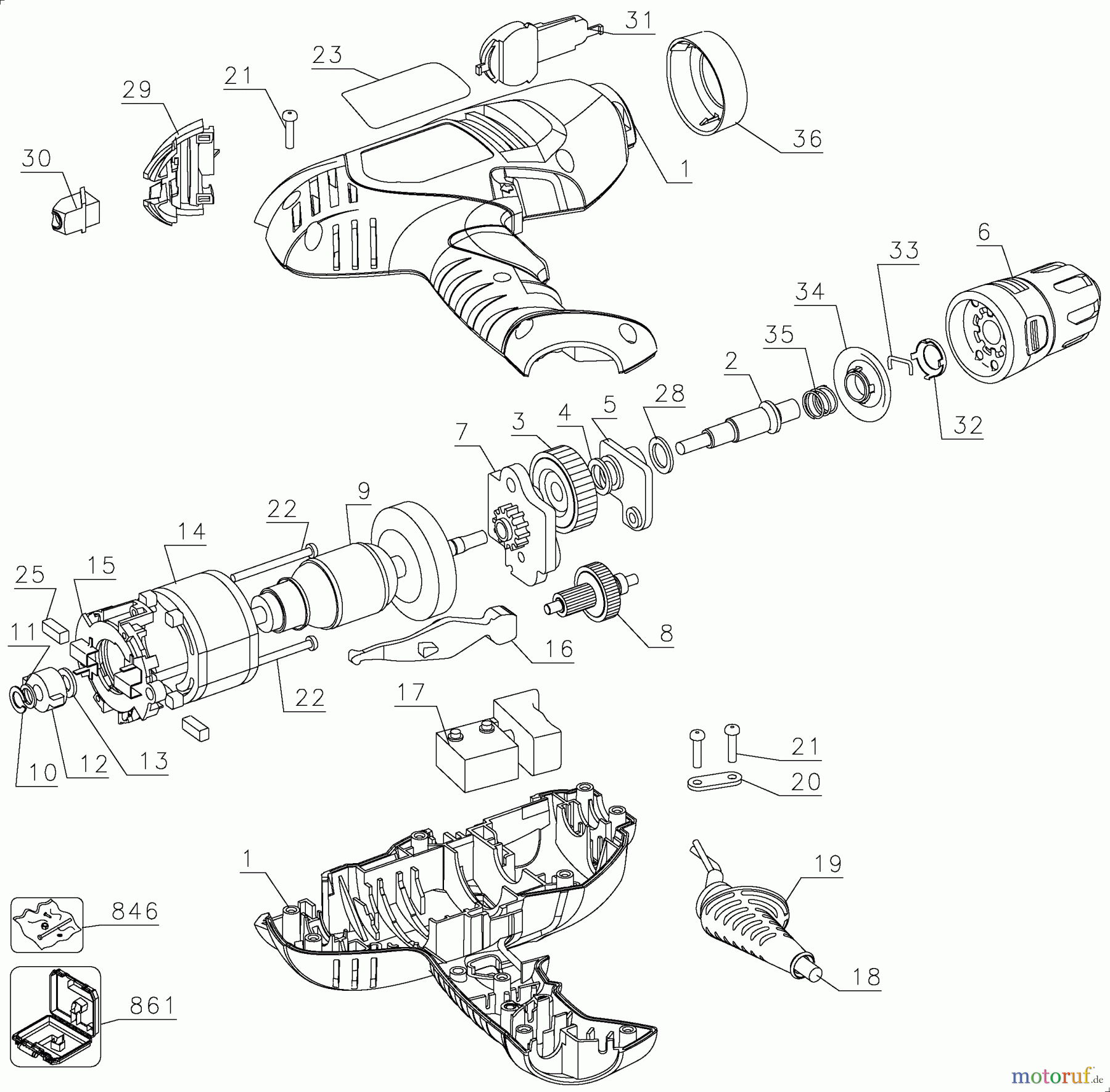 BLACK+DECKER INNENAUSSTATTUNG BOHRER 3/8 VSR DRILL DR211K Seite 1