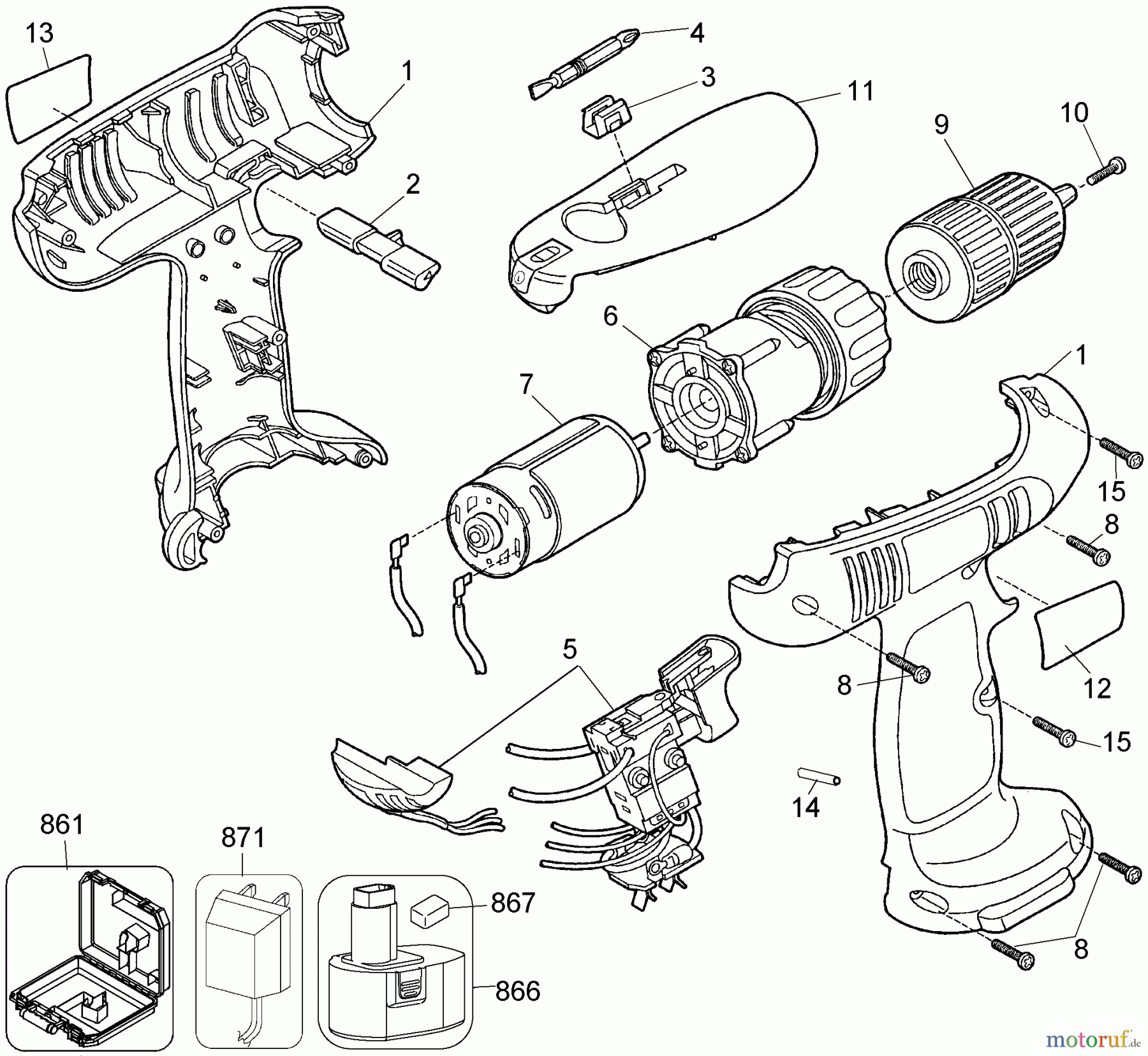  BLACK+DECKER INNENAUSSTATTUNG BOHRER 14V DRILL CD1440K Seite 1