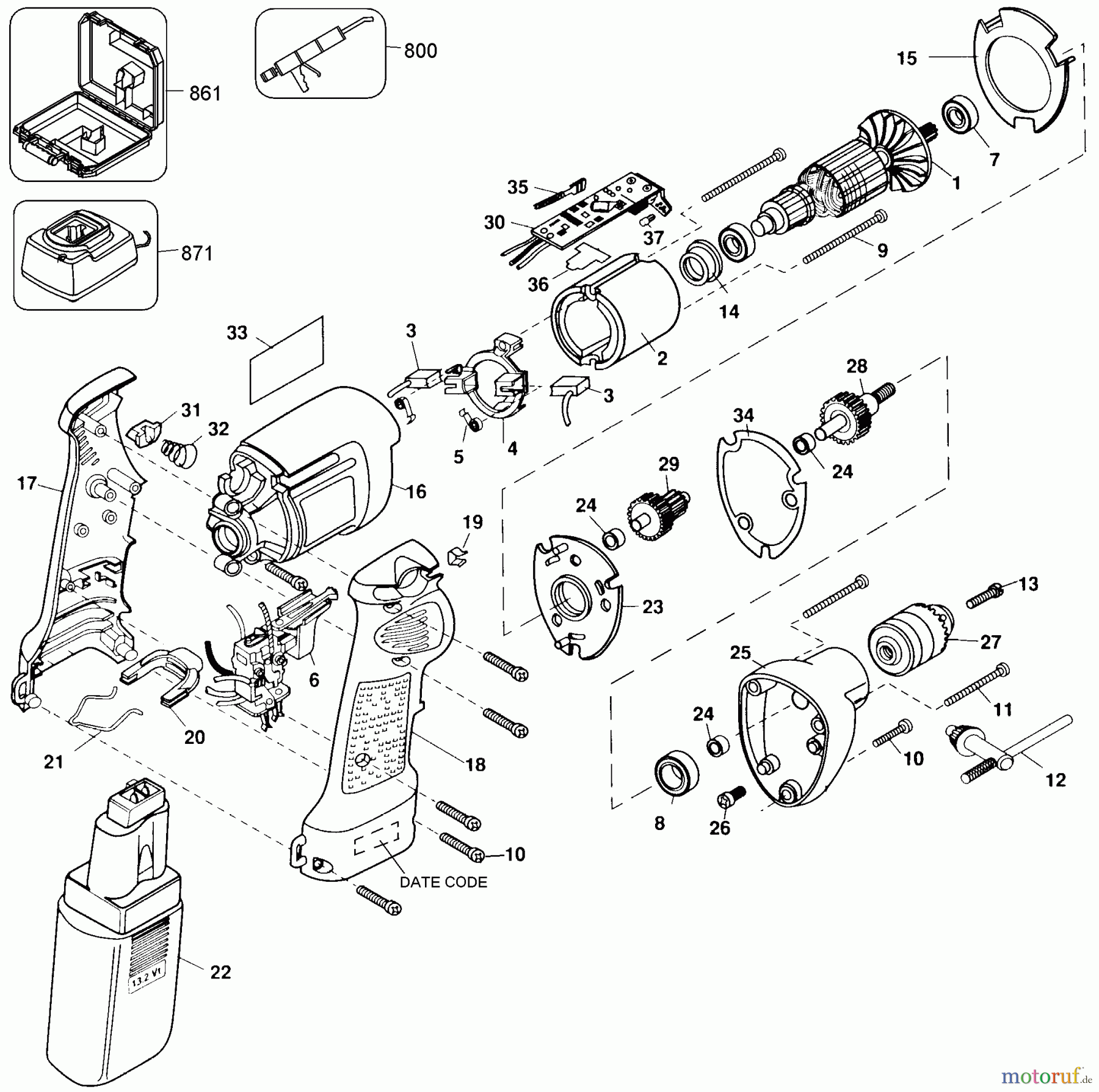 BLACK+DECKER INNENAUSSTATTUNG SCHRAUBENDREHER, KNARREN UND SCHRAUBENSCHLÜSSEL 3/8 VSR CDLS.HOLGUN 2651K-30 Seite 1