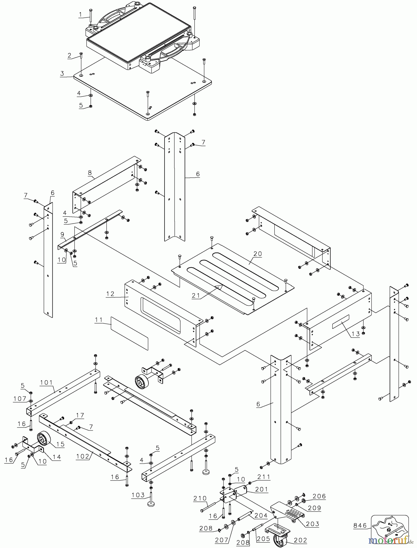 DEWALT ZUBEHÖR ACCESSORIES, ATTACHMENTS & UNPOWERED PORT PLANER STAND DW7350 Seite 1