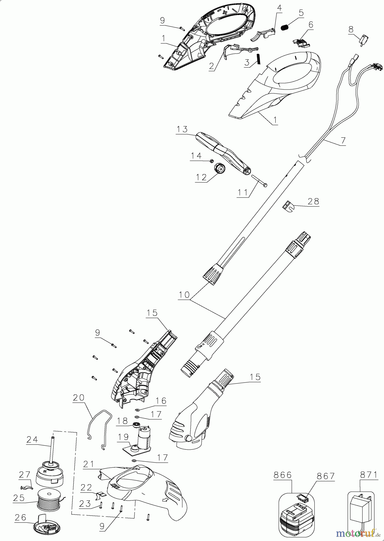 BLACK+DECKER AUSSERHALB HECKENSCHEREN, FADENTRIMMER, SCHEREN AKKU-RASENTRIMMER NST2018 Seite 1