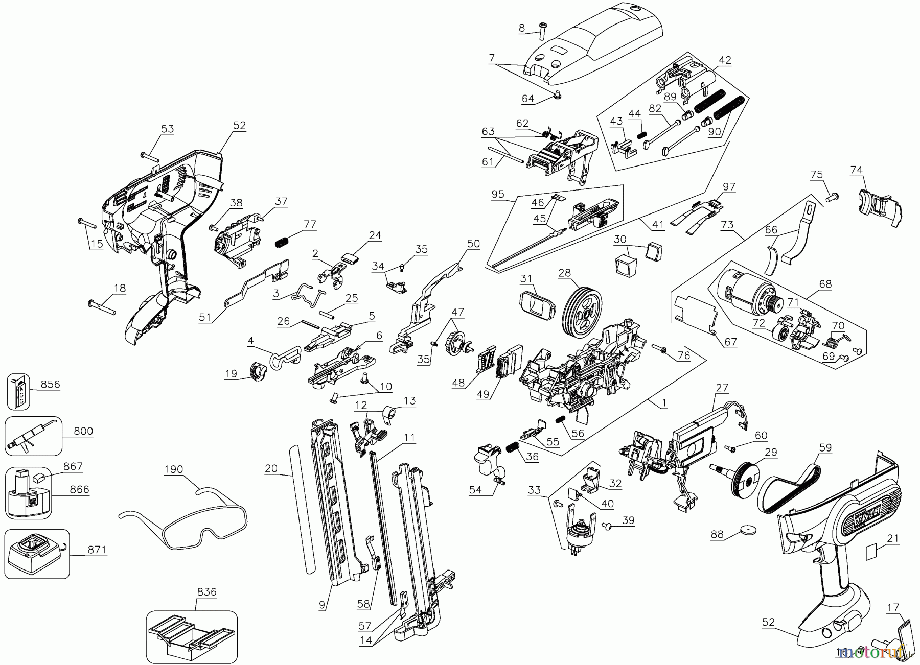 DEWALT BEFESTIGUNG Nagler 18V ANGLED NAILER DC618KB Seite 1