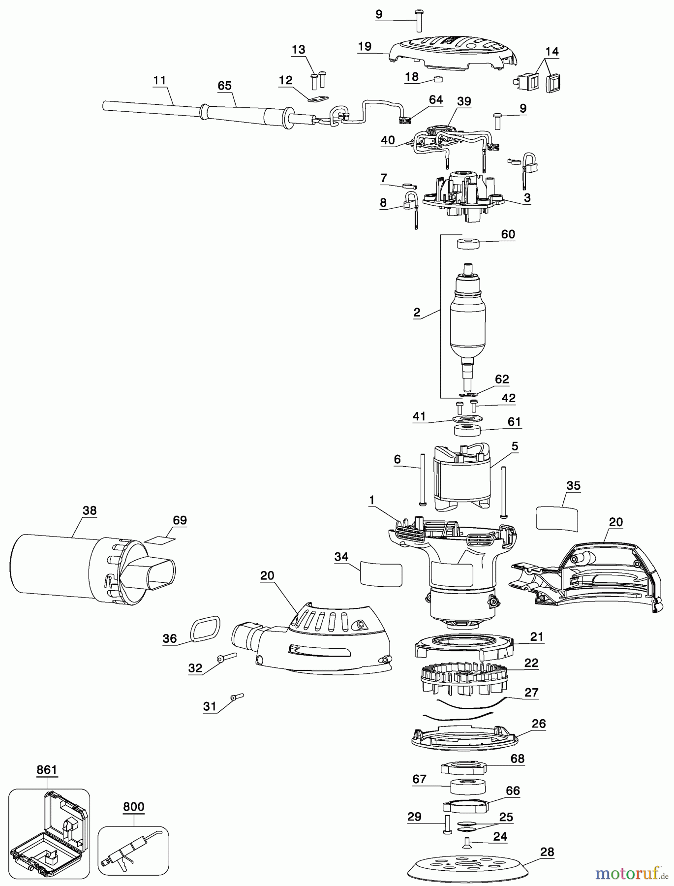 DEWALT HOLZARBEITEN EXZENTERSCHLEIFER 5 RO SANDER D26453K Seite 1